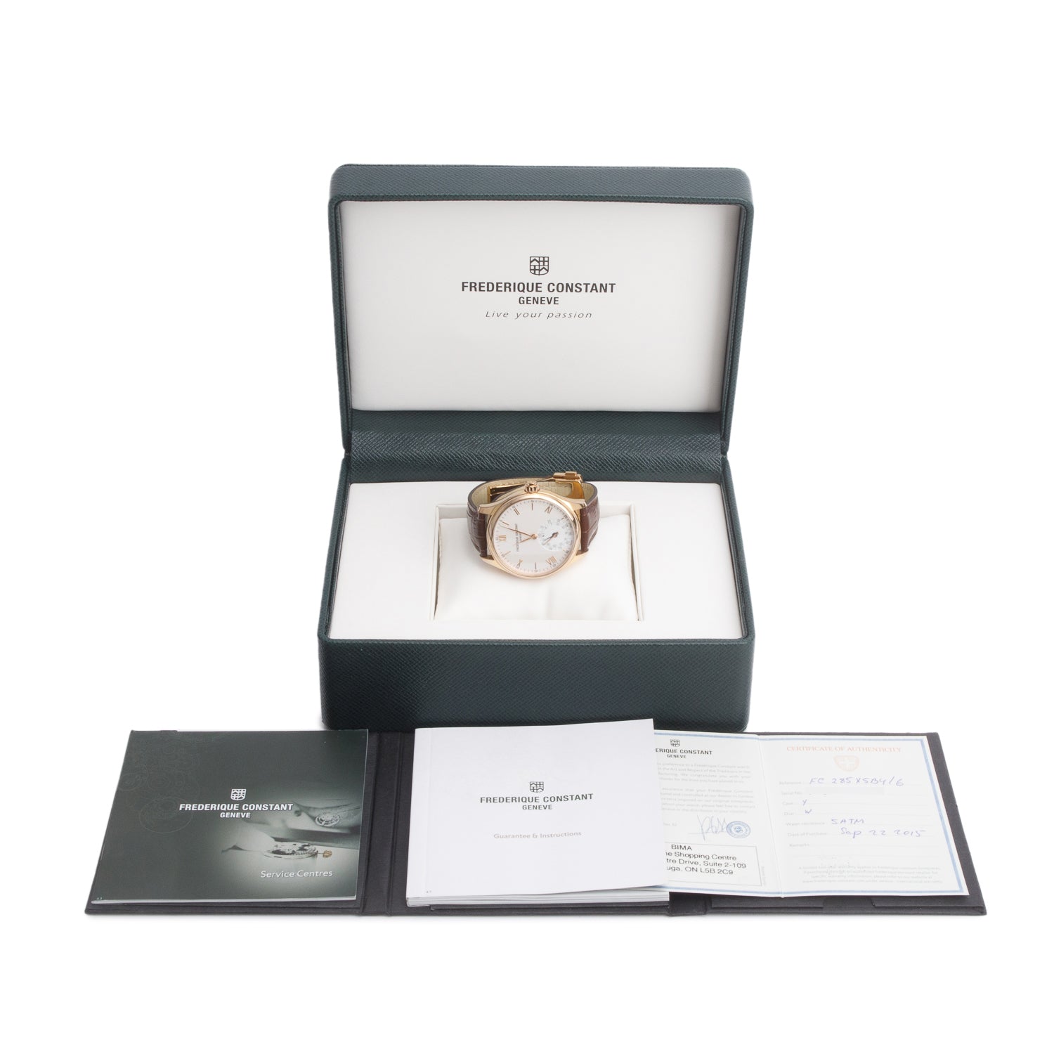 Frederique Constant Rose Gold Plated Stainless Steel Horological 42 MM Smart Watch w/ Box & Papers