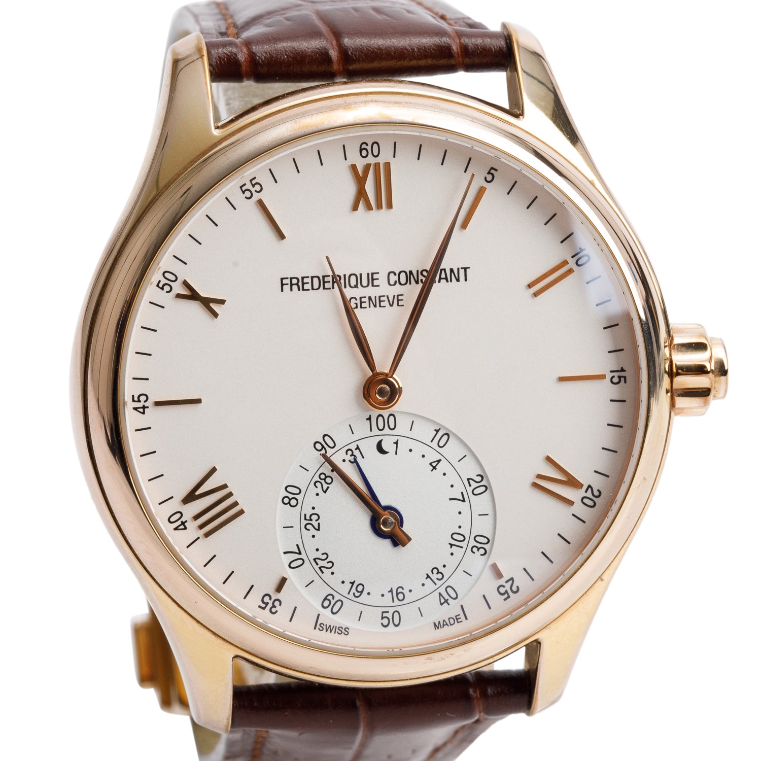 Frederique Constant Rose Gold Plated Stainless Steel Horological 42 MM Smart Watch w/ Box & Papers