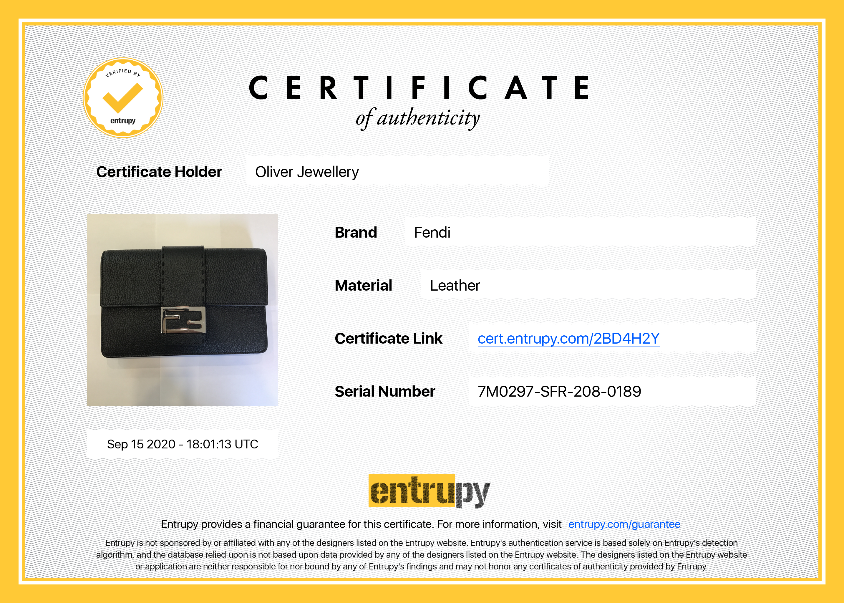 Fendi 2019 Black Calfskin Baguette Clutch