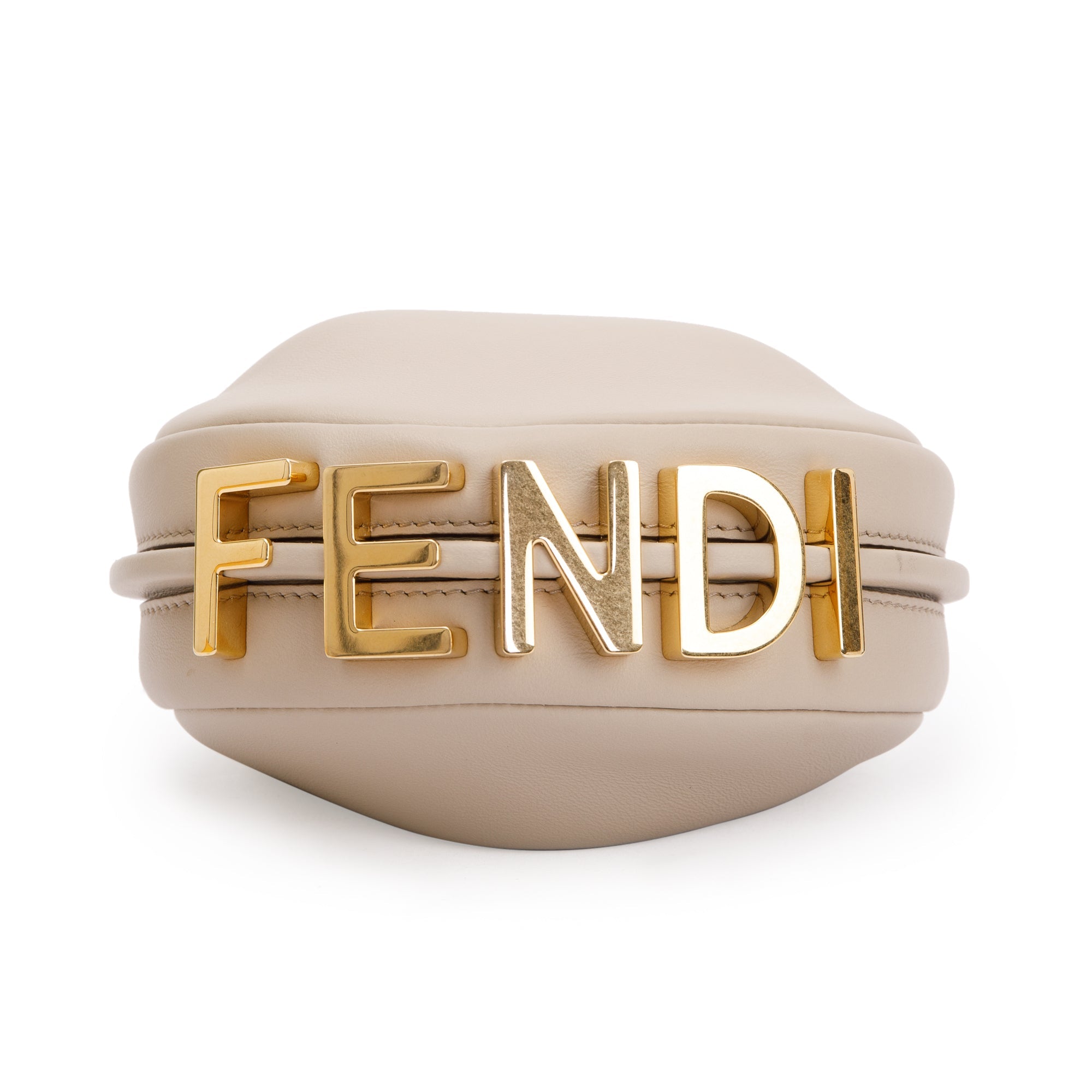 Fendi 2022 Beige Calfskin Leather Nano Fendigraphy Bag w/ Box