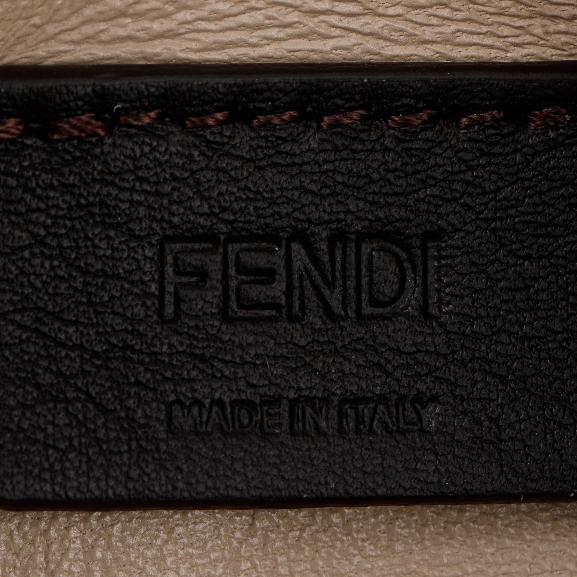 Fendi 2022 Beige Calfskin Leather Nano Fendigraphy Bag w/ Box