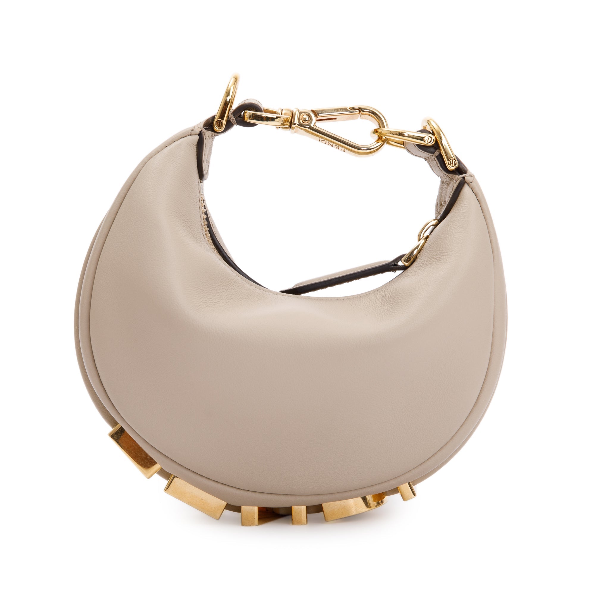 Fendi 2022 Beige Calfskin Leather Nano Fendigraphy Bag w/ Box