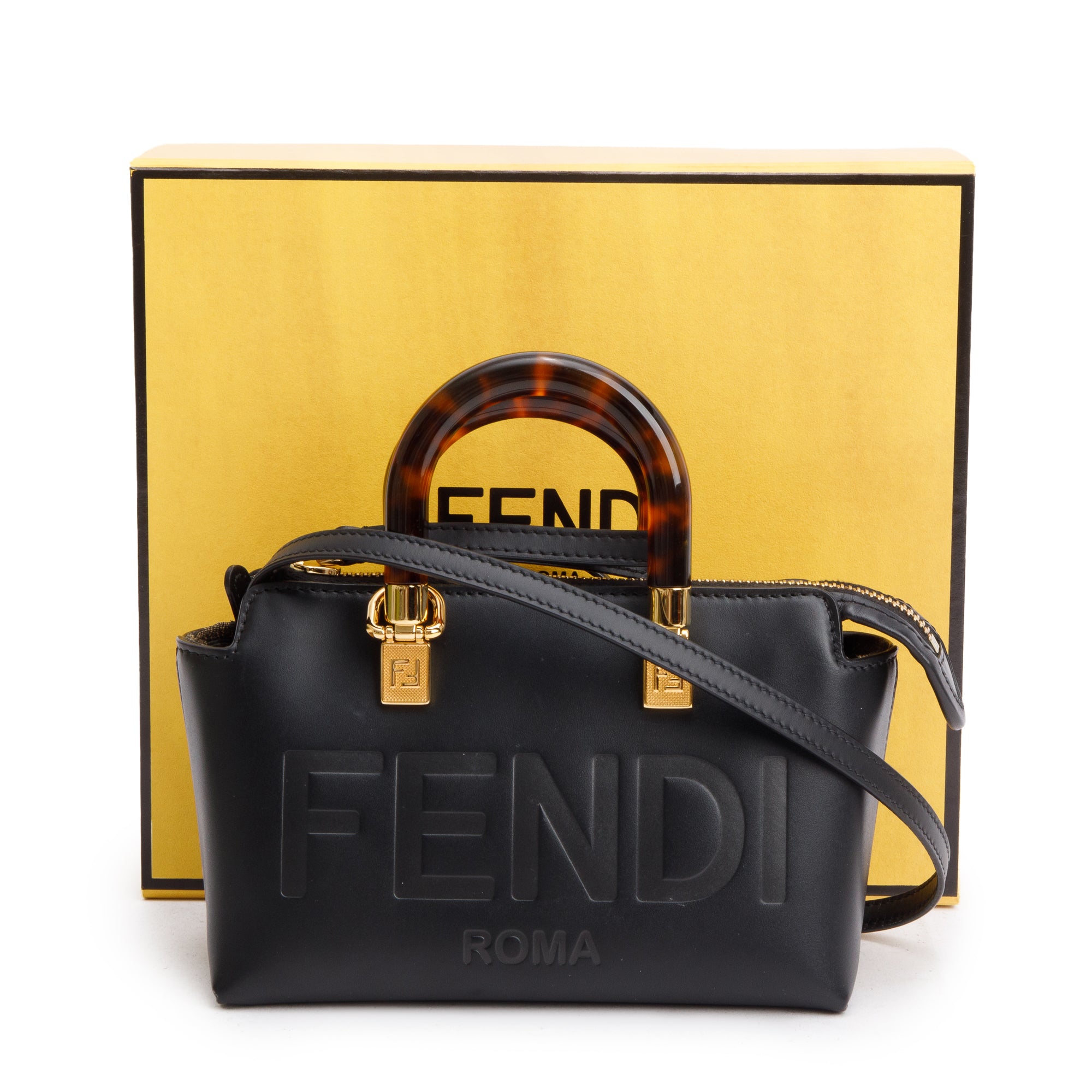 Fendi 2022 Black Leather By the Way Mini Boston Bag w/ Box – OLIVER'S