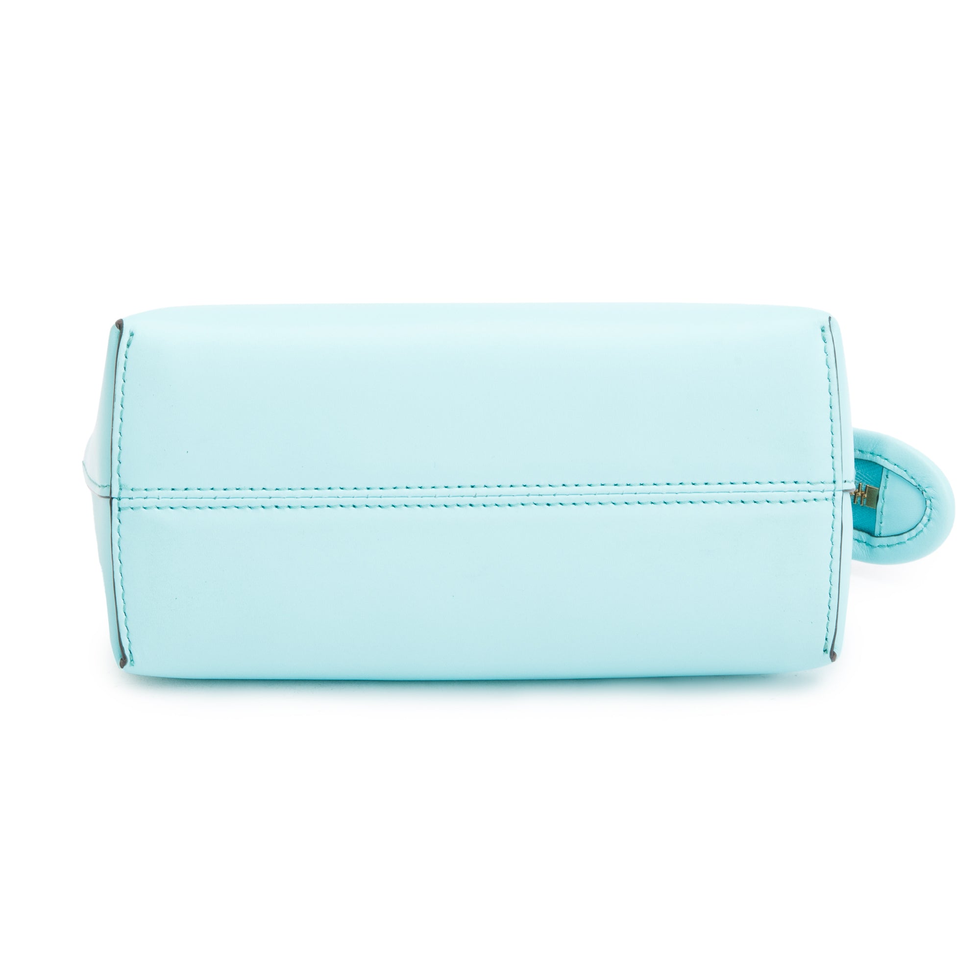 Fendi 2023 Blue Leather By the Way Mini Boston Bag w/ Strap