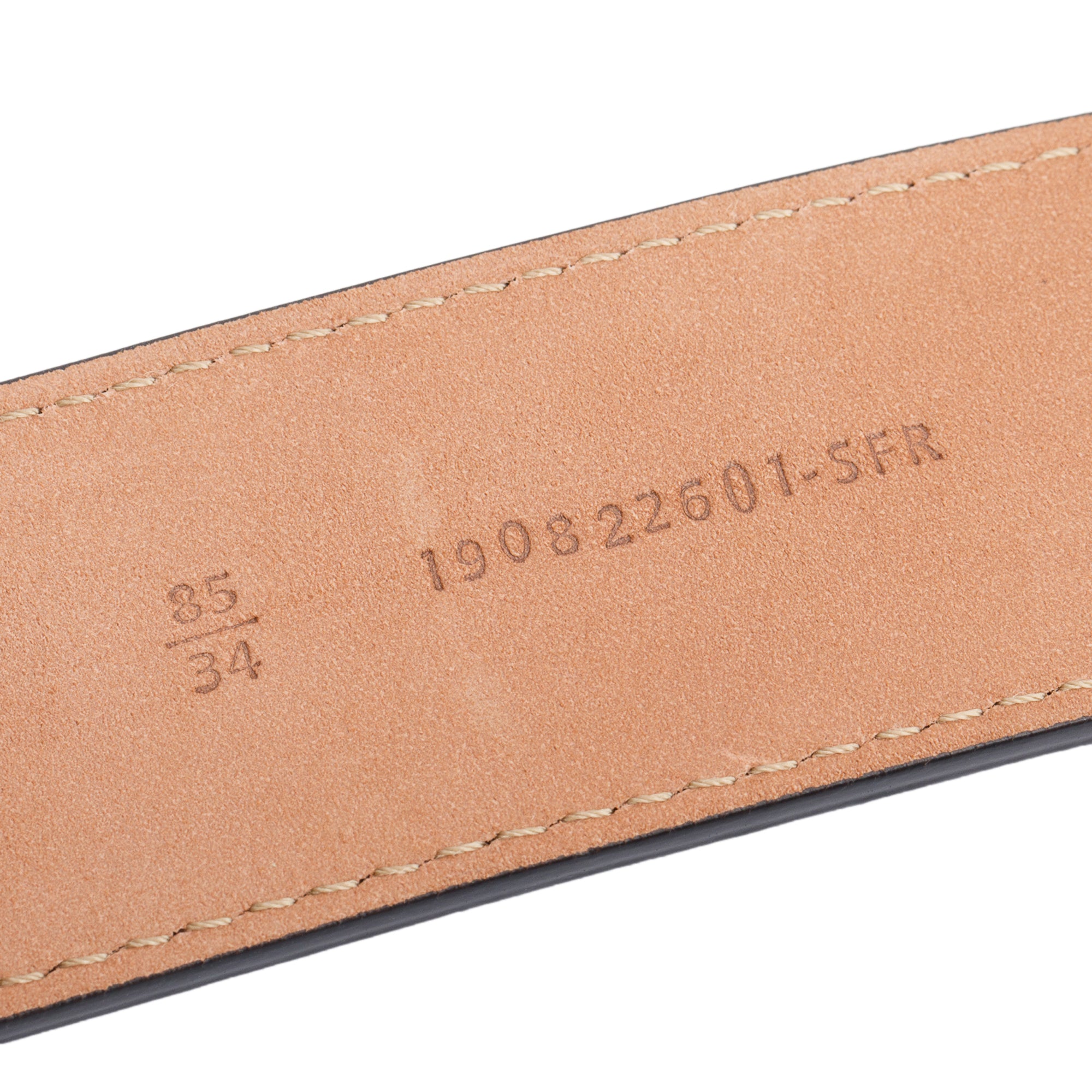 Fendi Black Calfskin Leather Rectangle FF Buckle Belt 85 34