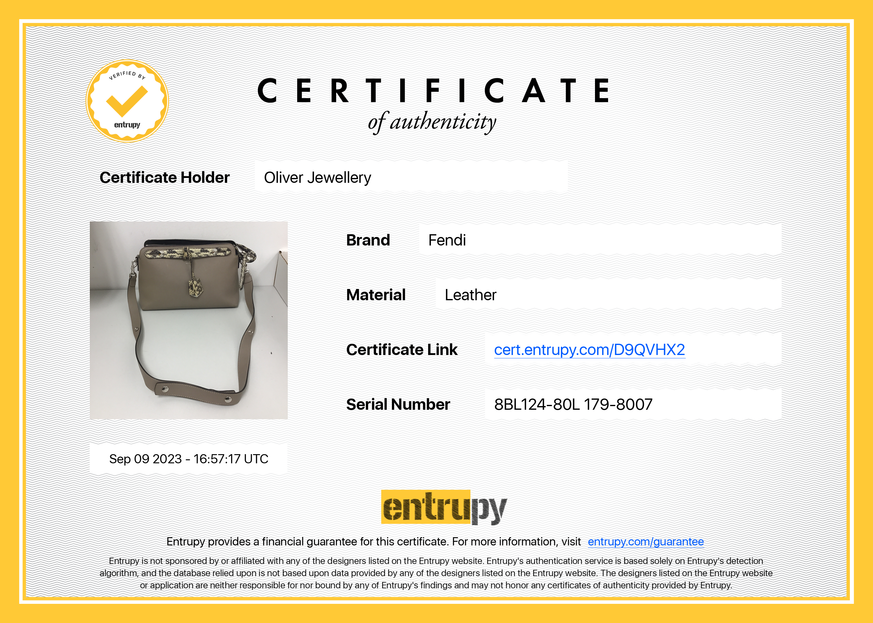 Fendi Beige Leather Python-Trimmed Medium By the Way Handle Bag with Box and Dustbag