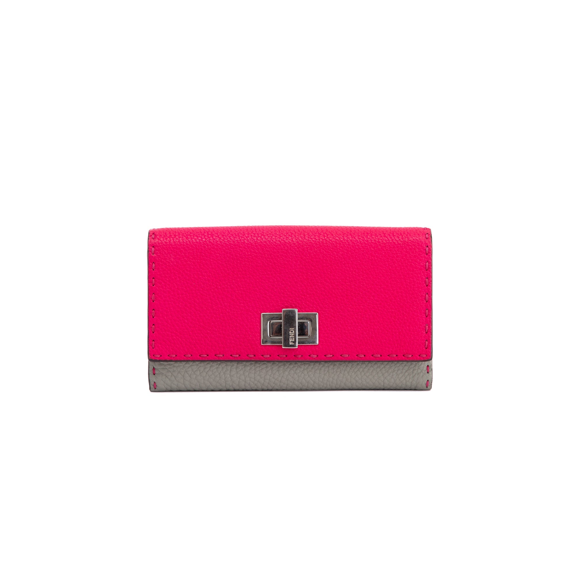 Fendi Bicolor Selleria Peekaboo Continental Wallet w/ Box