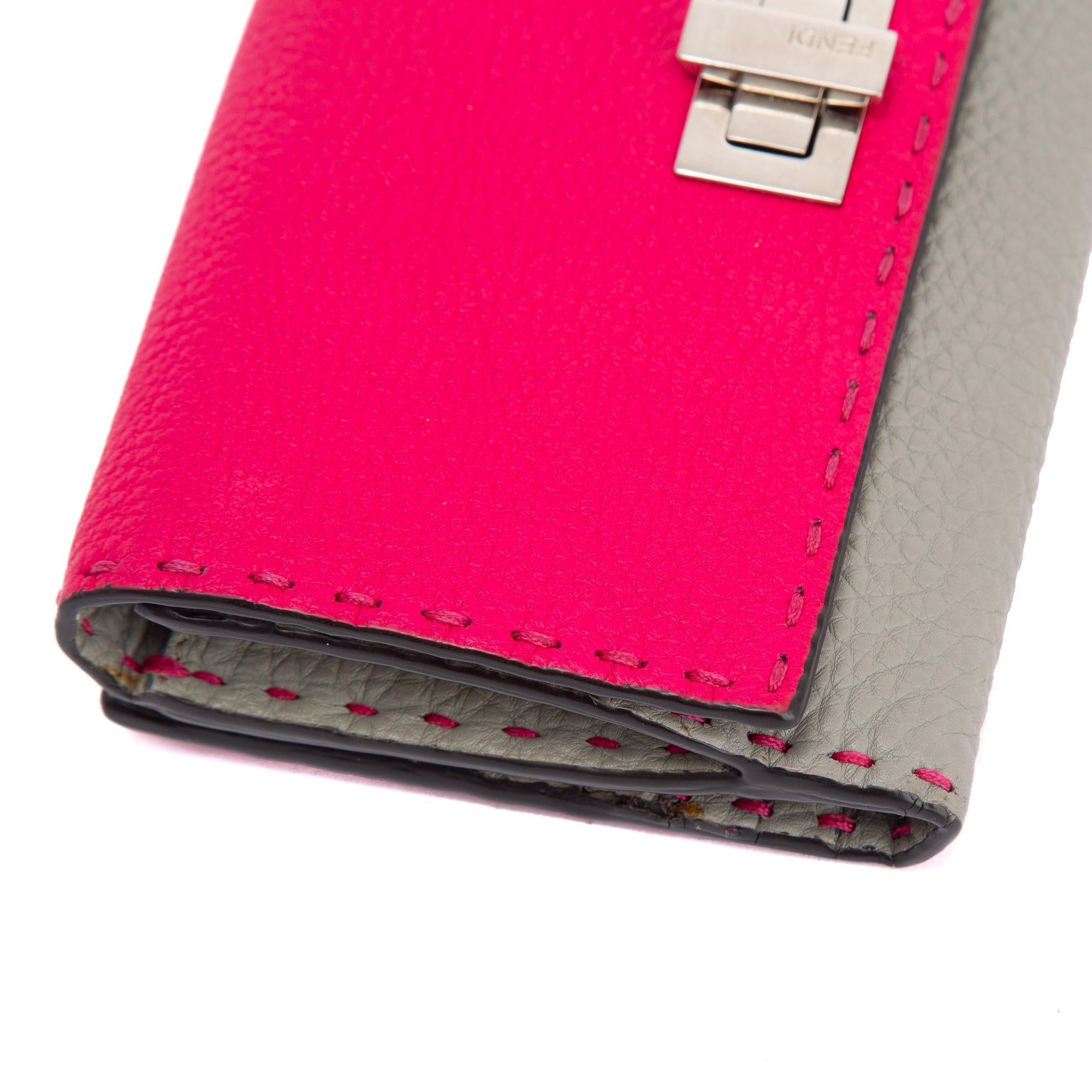 Fendi Bicolor Selleria Peekaboo Continental Wallet w/ Box