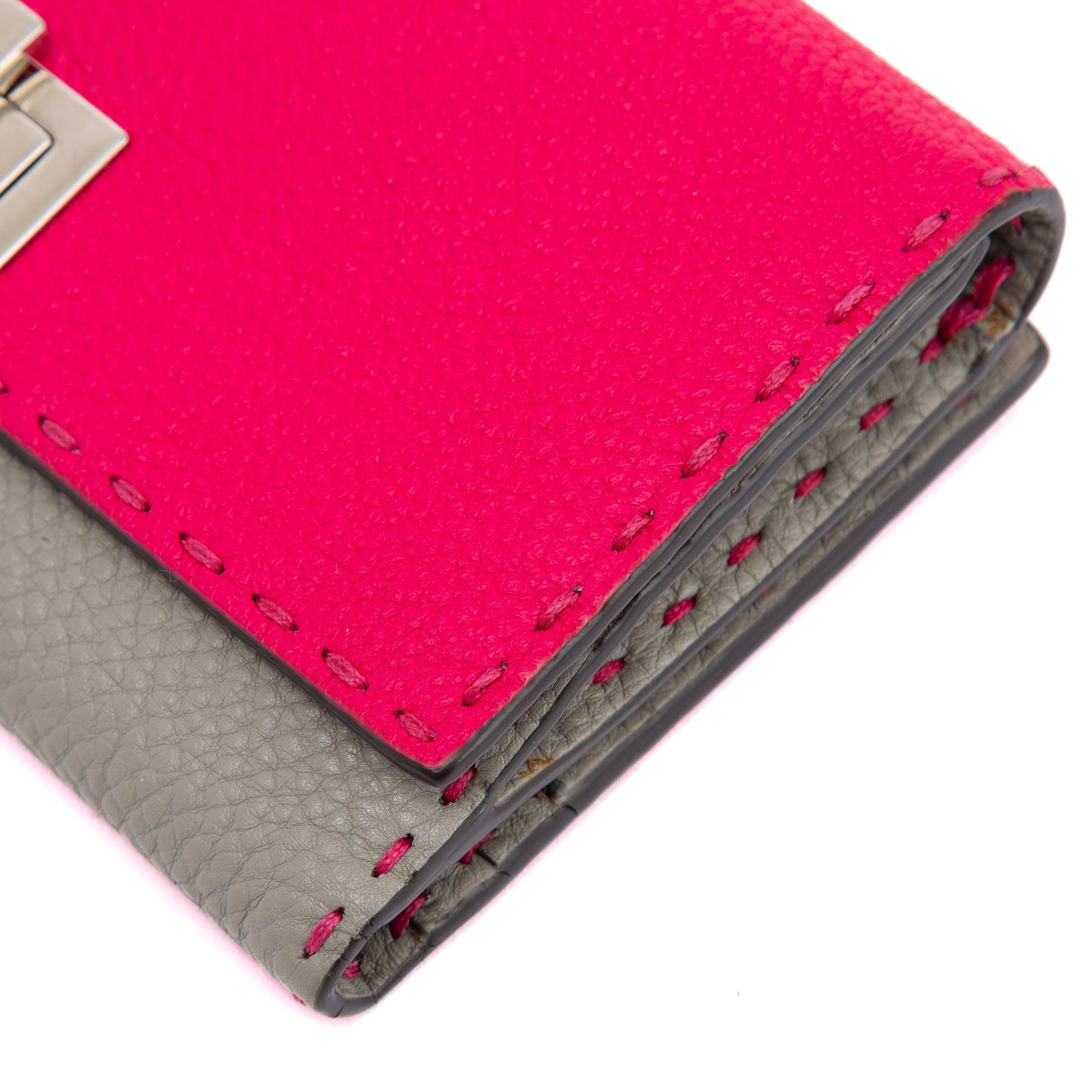 Fendi Bicolor Selleria Peekaboo Continental Wallet w/ Box