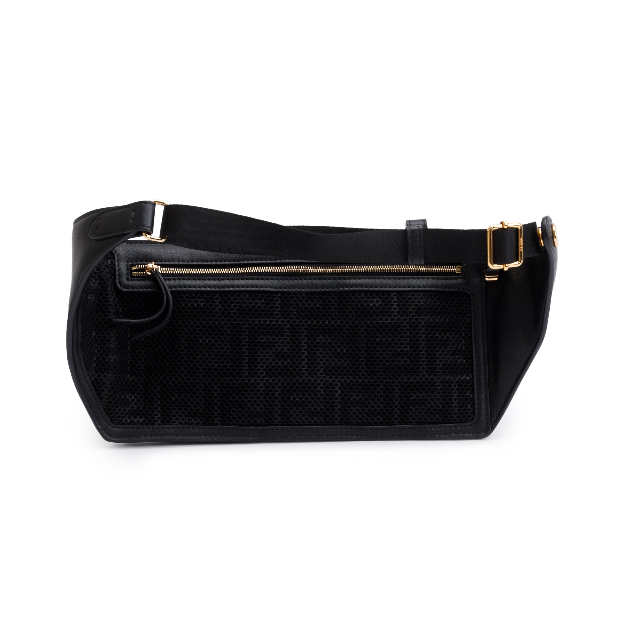 Fendi Black Calfskin Leather 3 Pocket Belt Bag