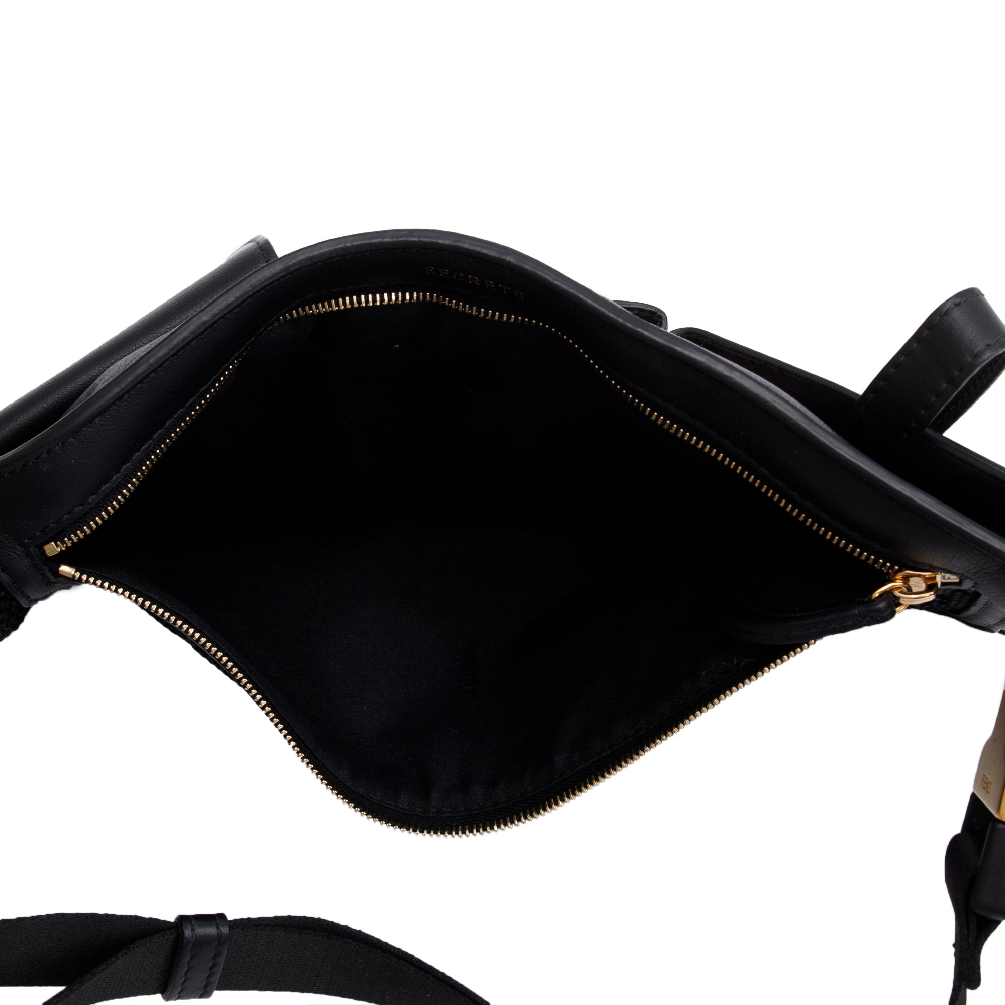 Fendi Black Calfskin Leather 3 Pocket Belt Bag