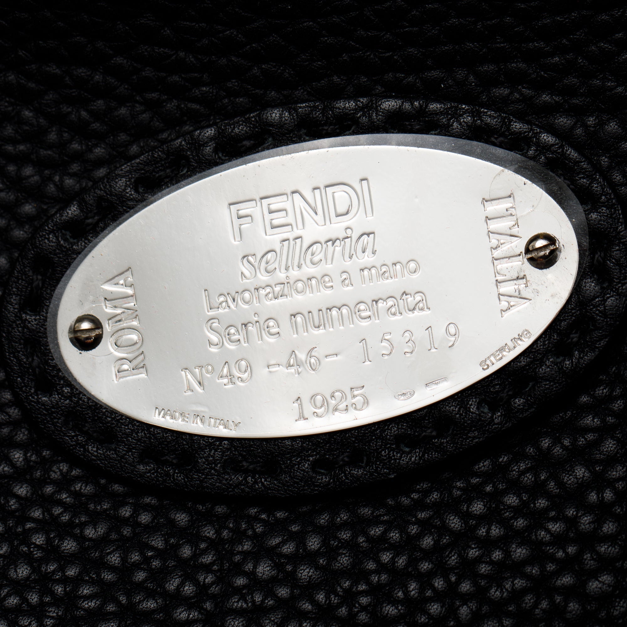 Fendi Black Calfskin Leather Faces XL Peekaboo Bag w/ Strap