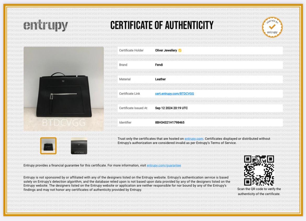 Fendi Black Calfskin Leather Medium F is Fendi Runaway Bag w/ Strap