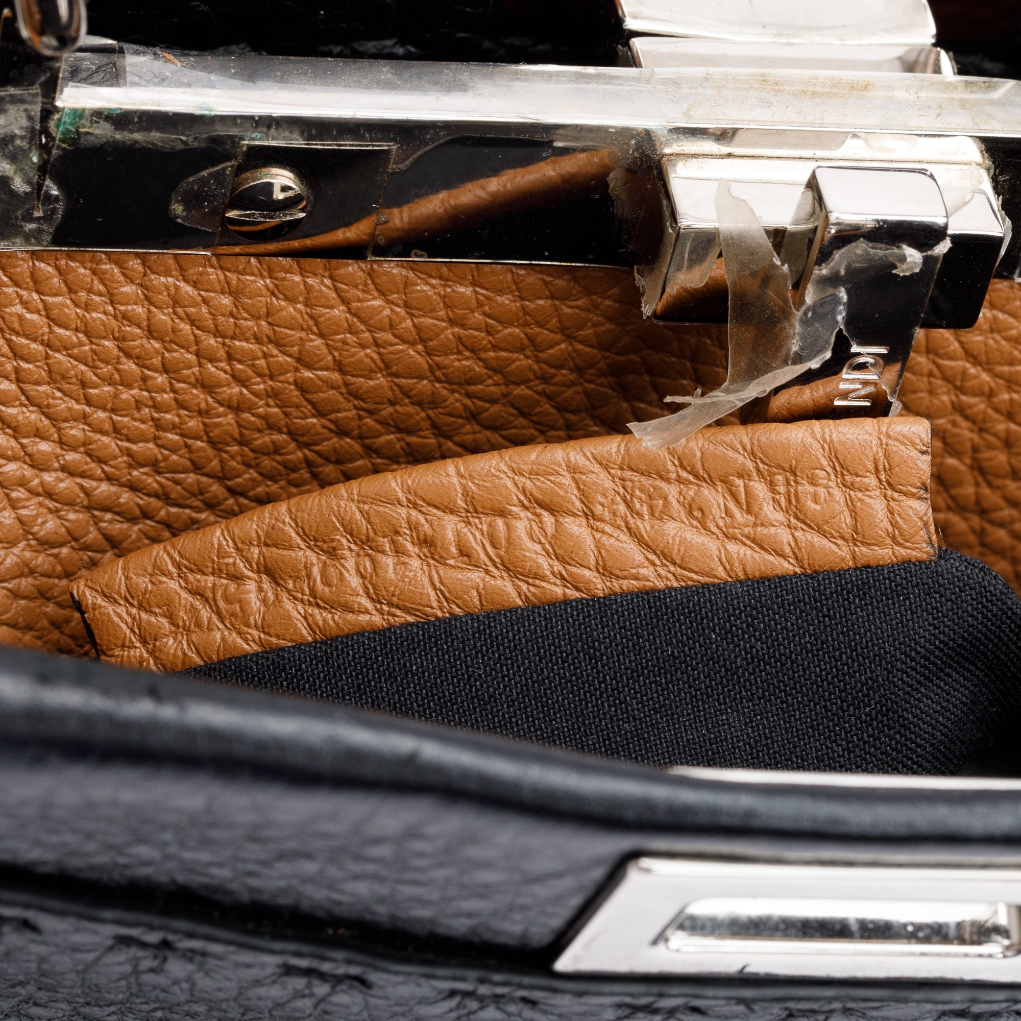 Fendi Black Calfskin Leather Mini Peekaboo ISeeU Bag w/ Strap