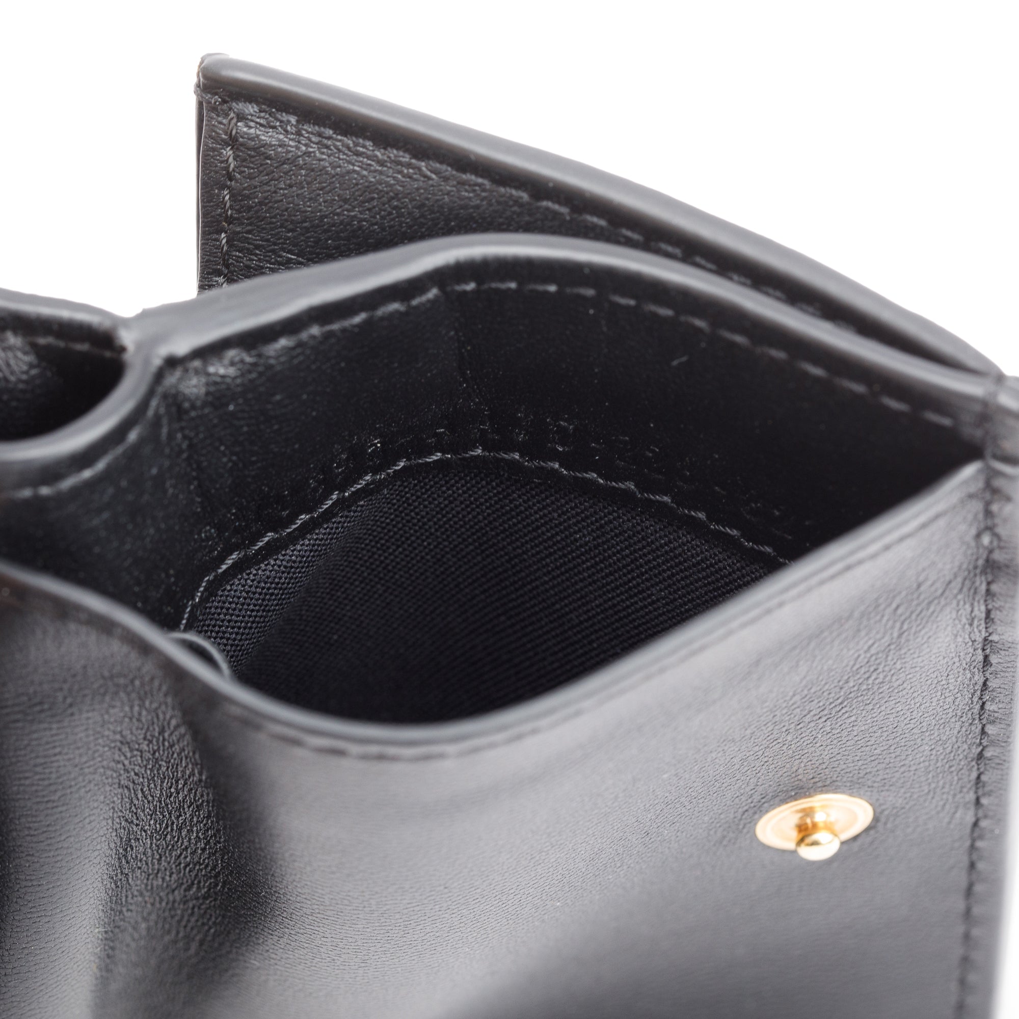 Fendi Black FF Embossed Leather Micro Trifold Wallet w/ Box