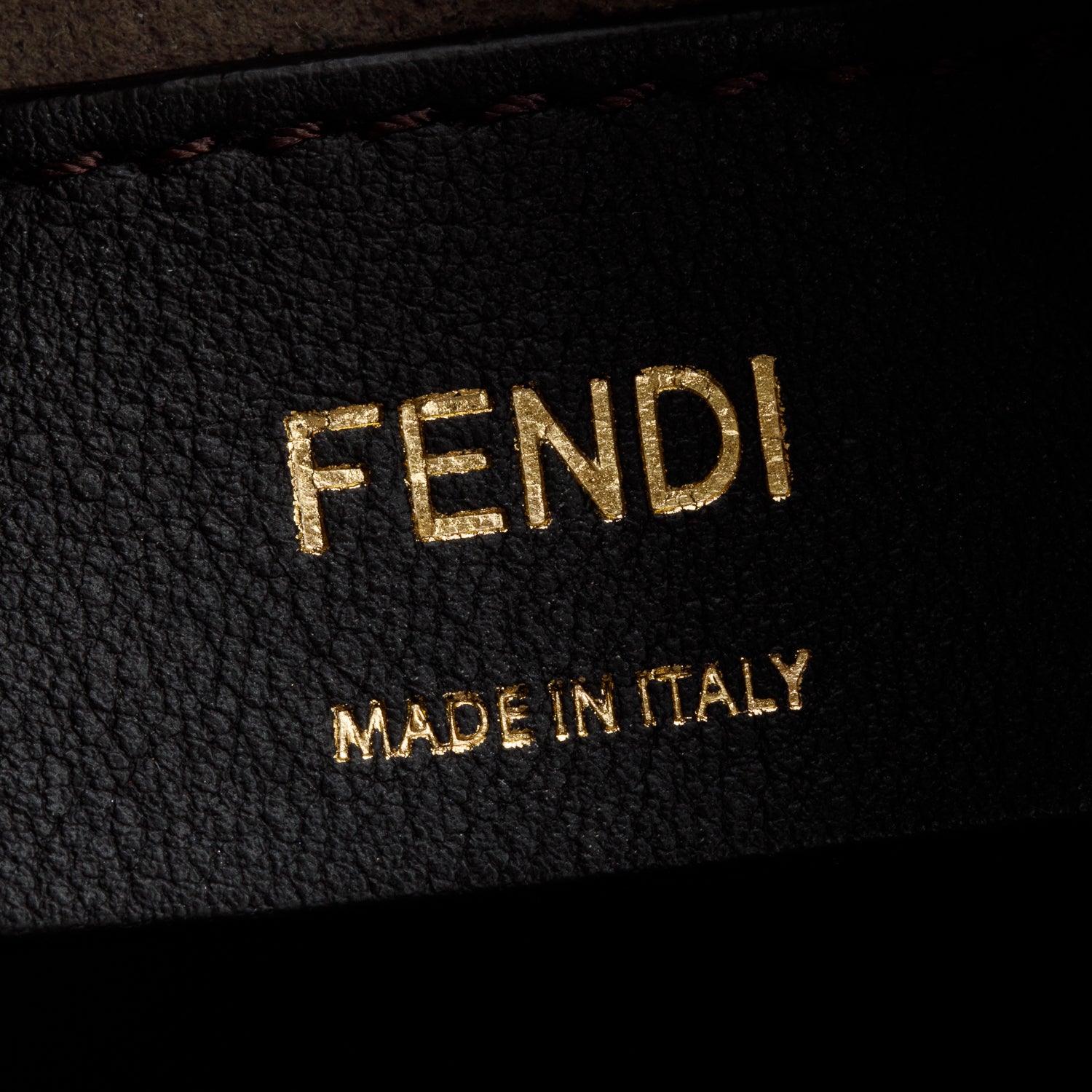 Fendi Black FF Studded Calfskin Leather Mini Mon Tresor Bucket Bag w/ Strap