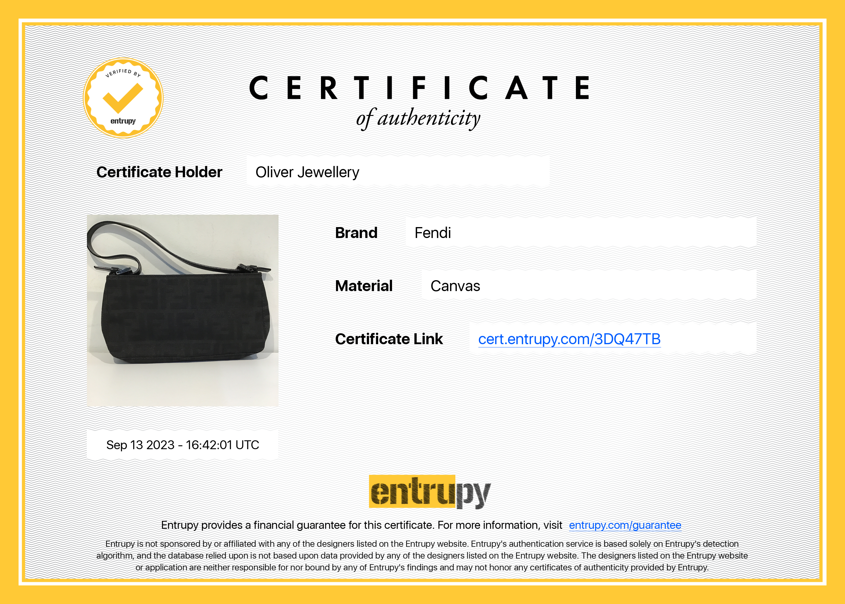 Fendi Black FF Zucca Canvas Pochette