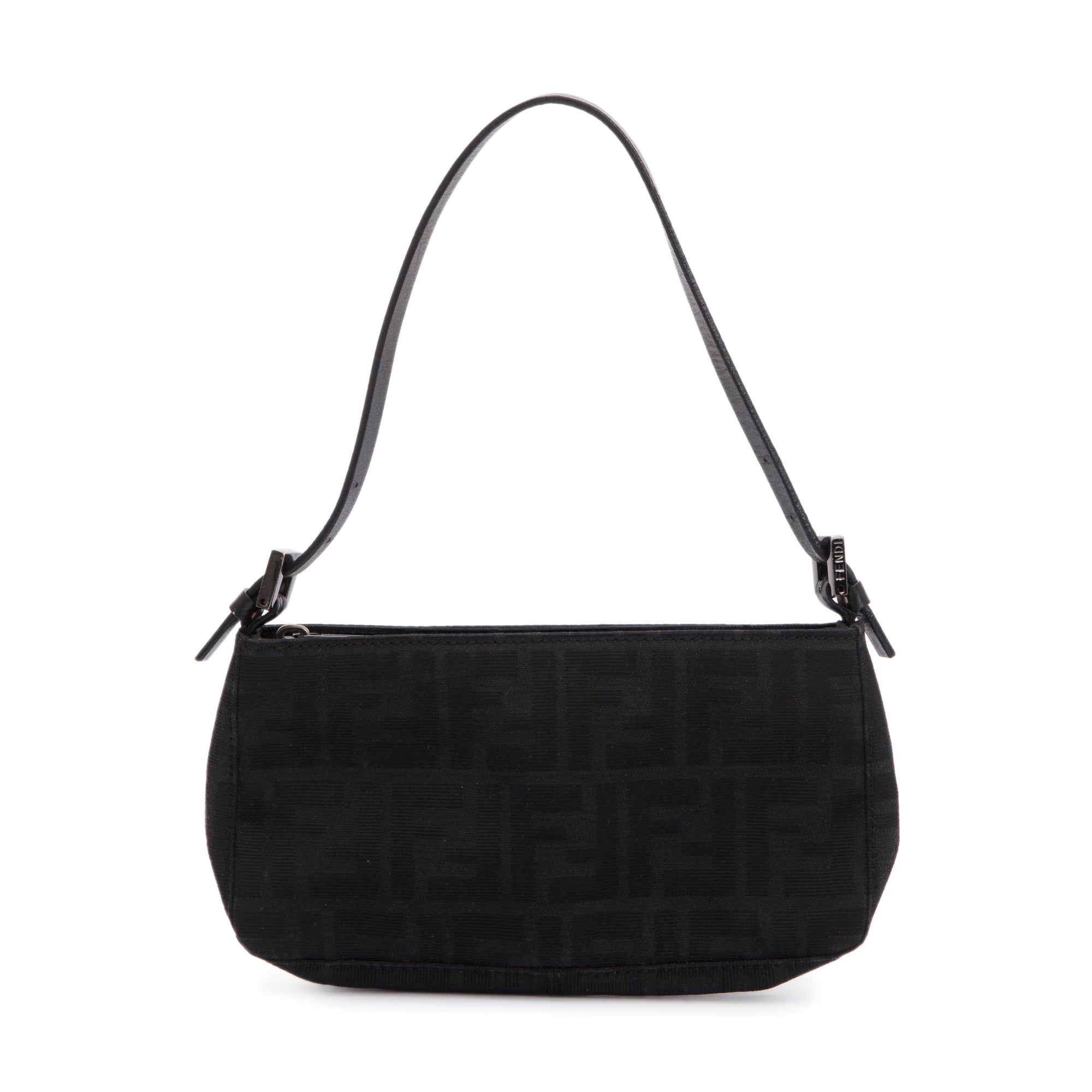 Fendi Black FF Zucca Canvas Pochette