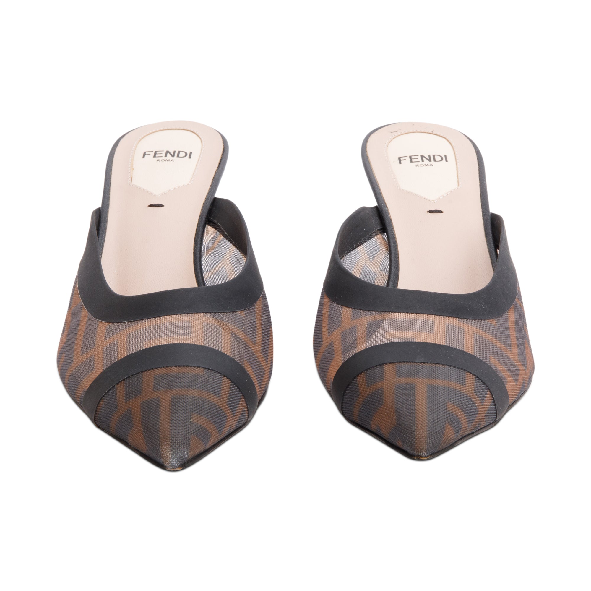 Fendi Black FF Zucca Colibri Mesh Pumps, Size 37 w/ Box