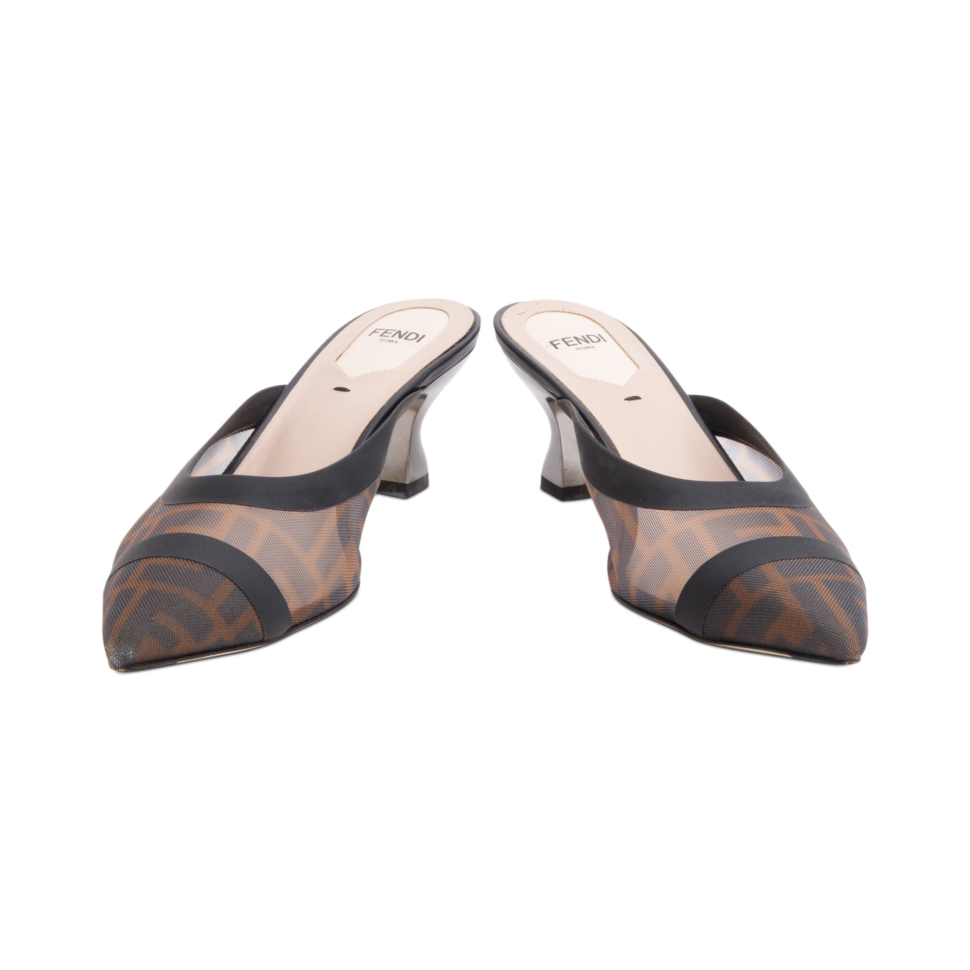 Fendi Black FF Zucca Colibri Mesh Pumps, Size 37 w/ Box