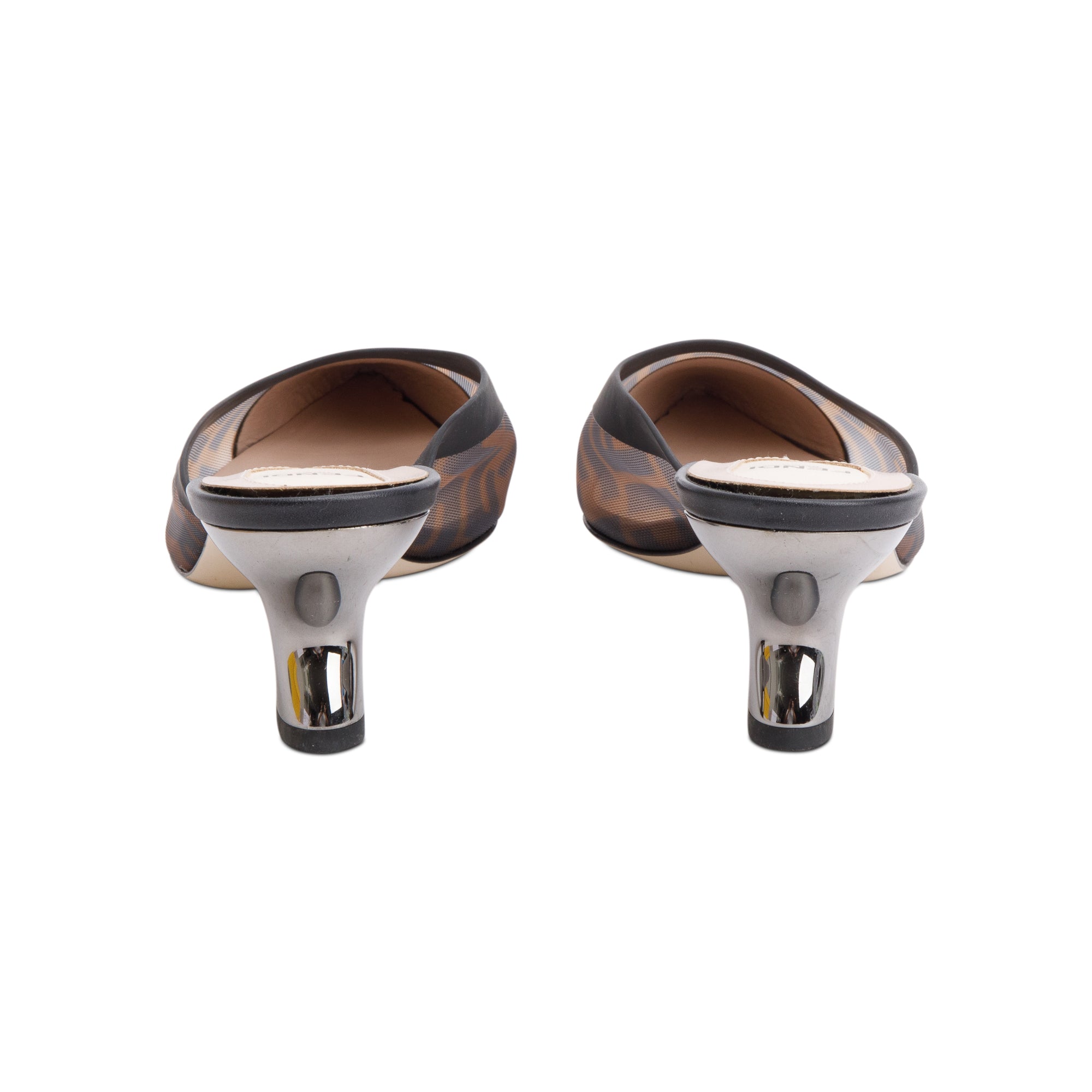 Fendi Black FF Zucca Colibri Mesh Pumps, Size 37 w/ Box