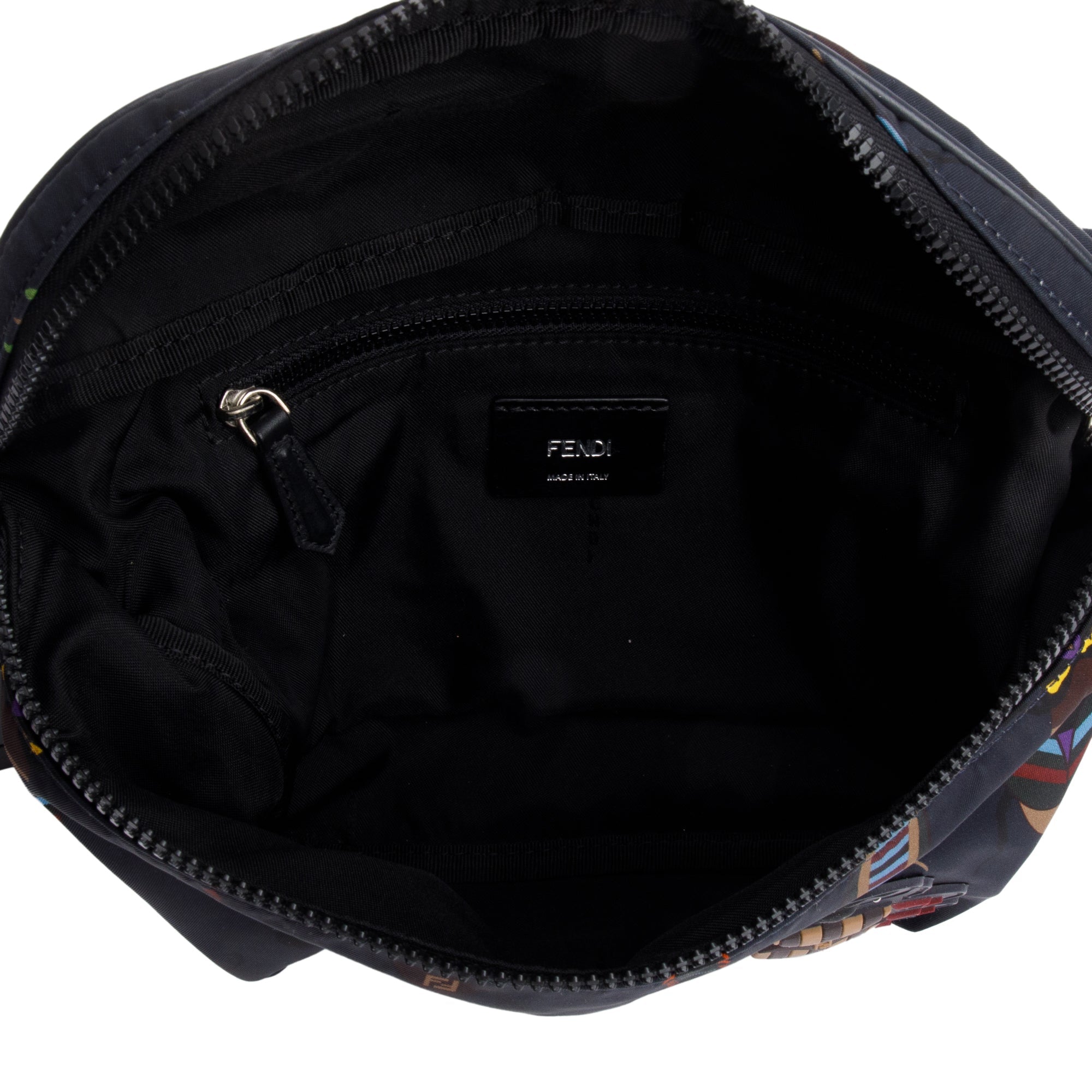 Fendi Black Nylon Bugs Motif Belt Bag