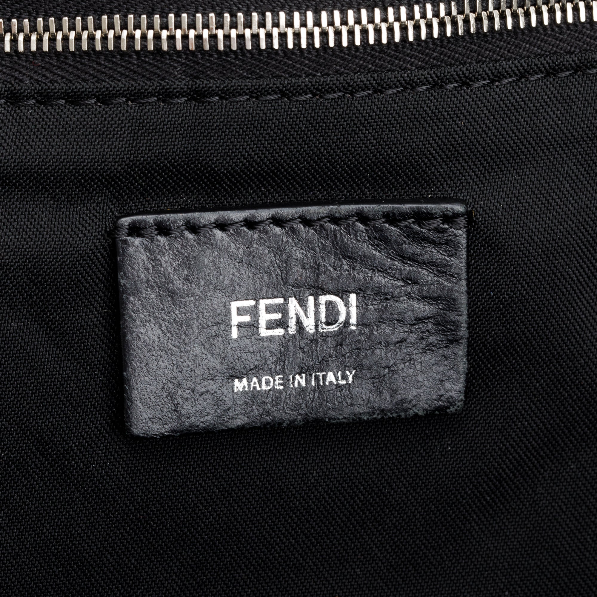 Fendi Black Nylon Leather Trim Vocabulary Duffle Bag w/ Strap