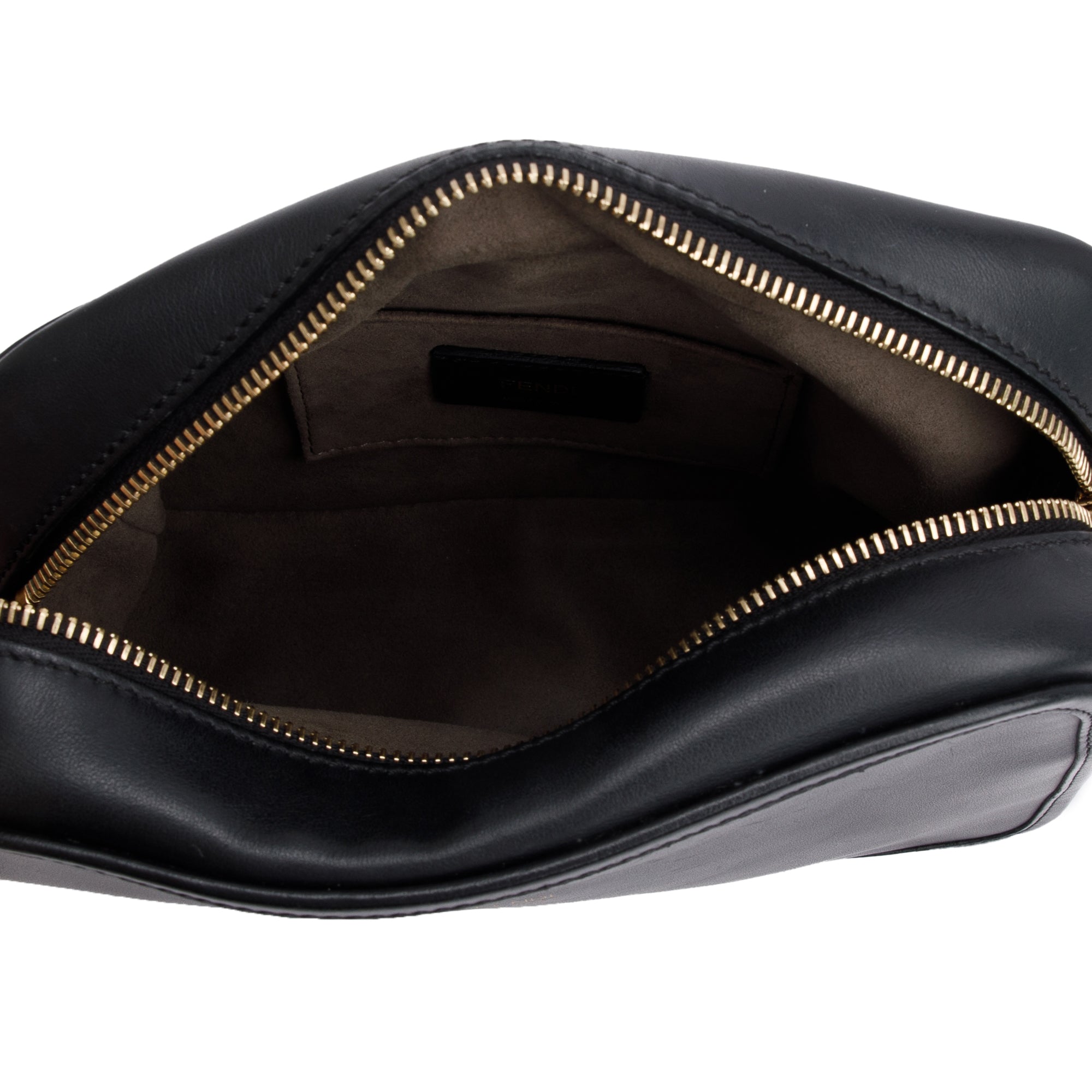 Fendi Black Vitello Century Leather F is Fendi Camera Bag