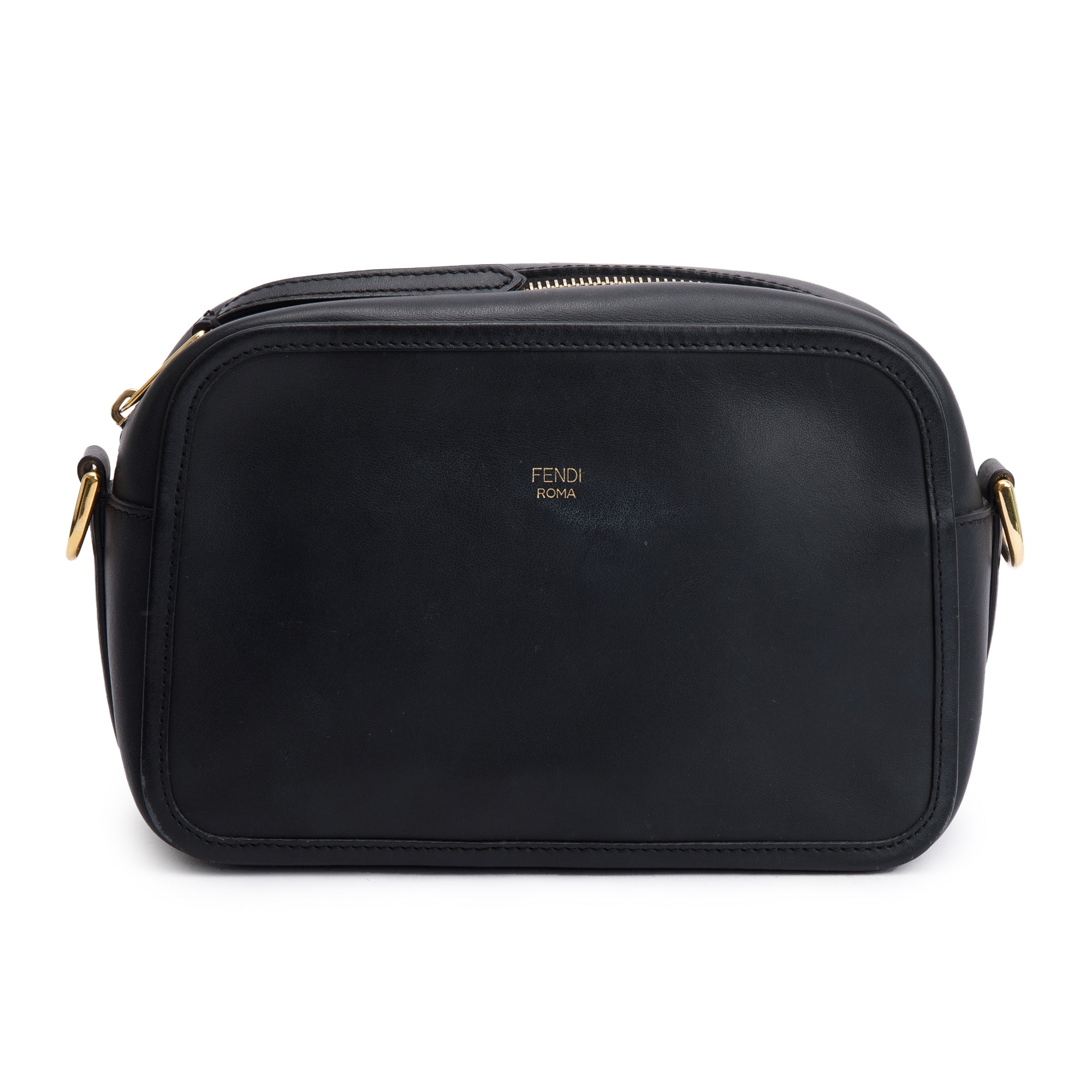 Fendi Black Vitello Century Leather F is Fendi Camera Bag