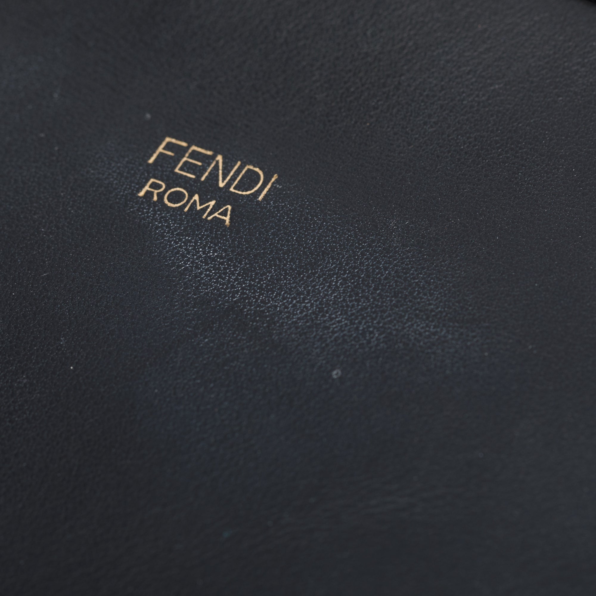 Fendi Black Vitello Century Leather F is Fendi Camera Bag