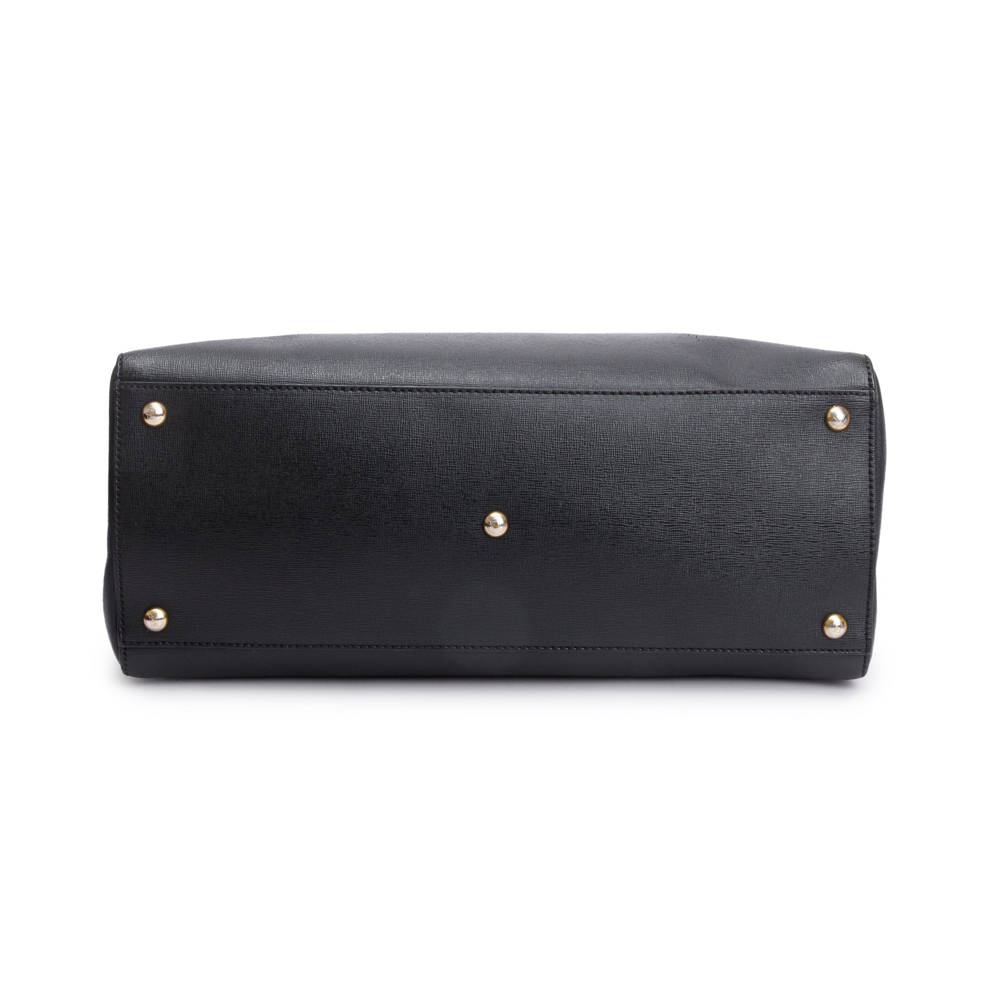 Fendi Black Vitello Elite Leather Medium 2Jours Tote w/ Strap