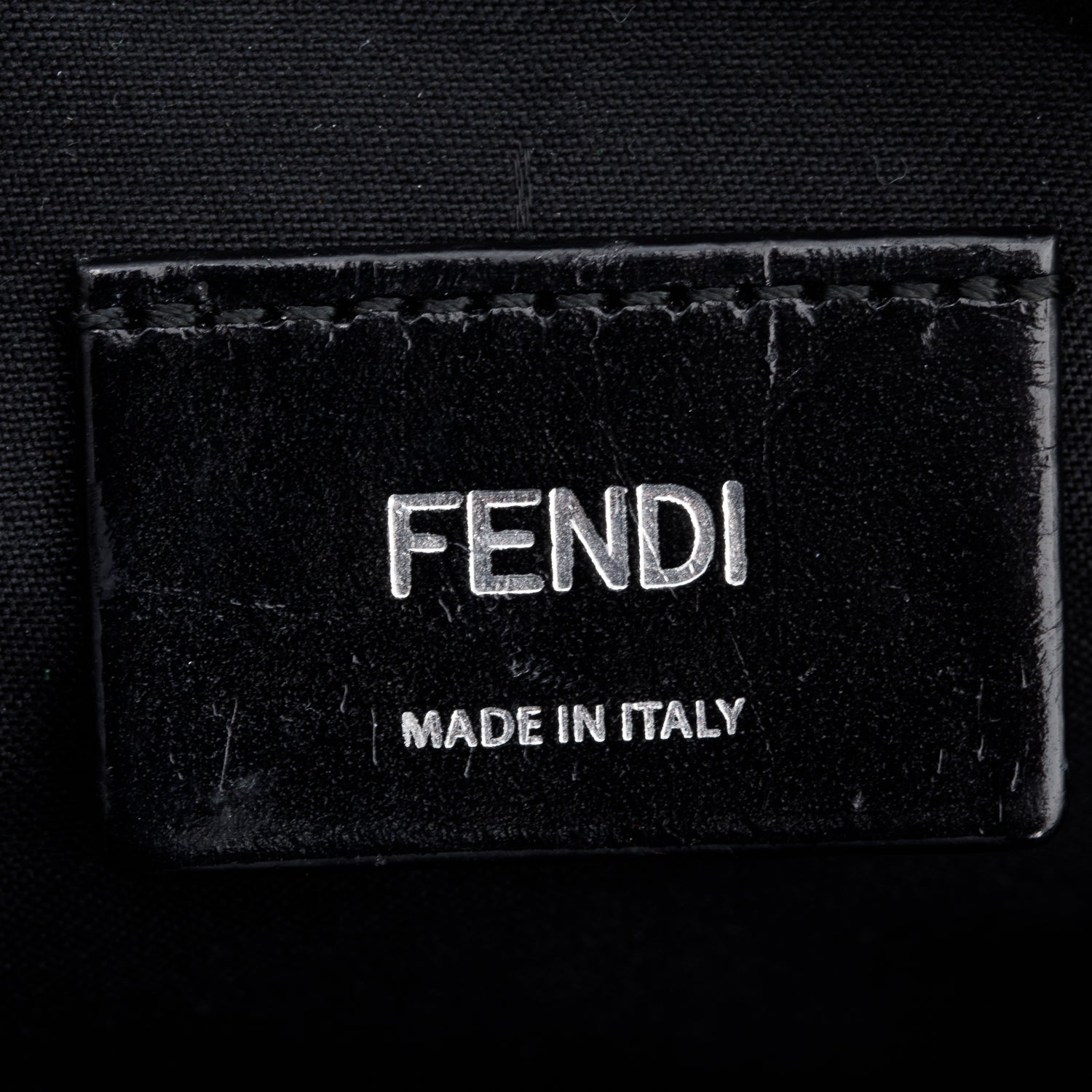 Fendi Black Vitello Liberty Leather Grey FF Canvas Diagonal Camera Case Bag