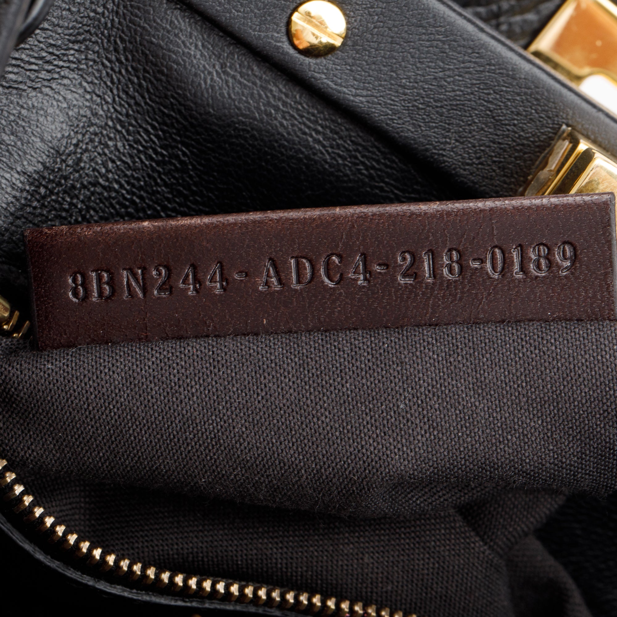 Fendi Black/Brown Shearling Nappa Macro FF 1974 Mini Peekaboo Bag w/ Box