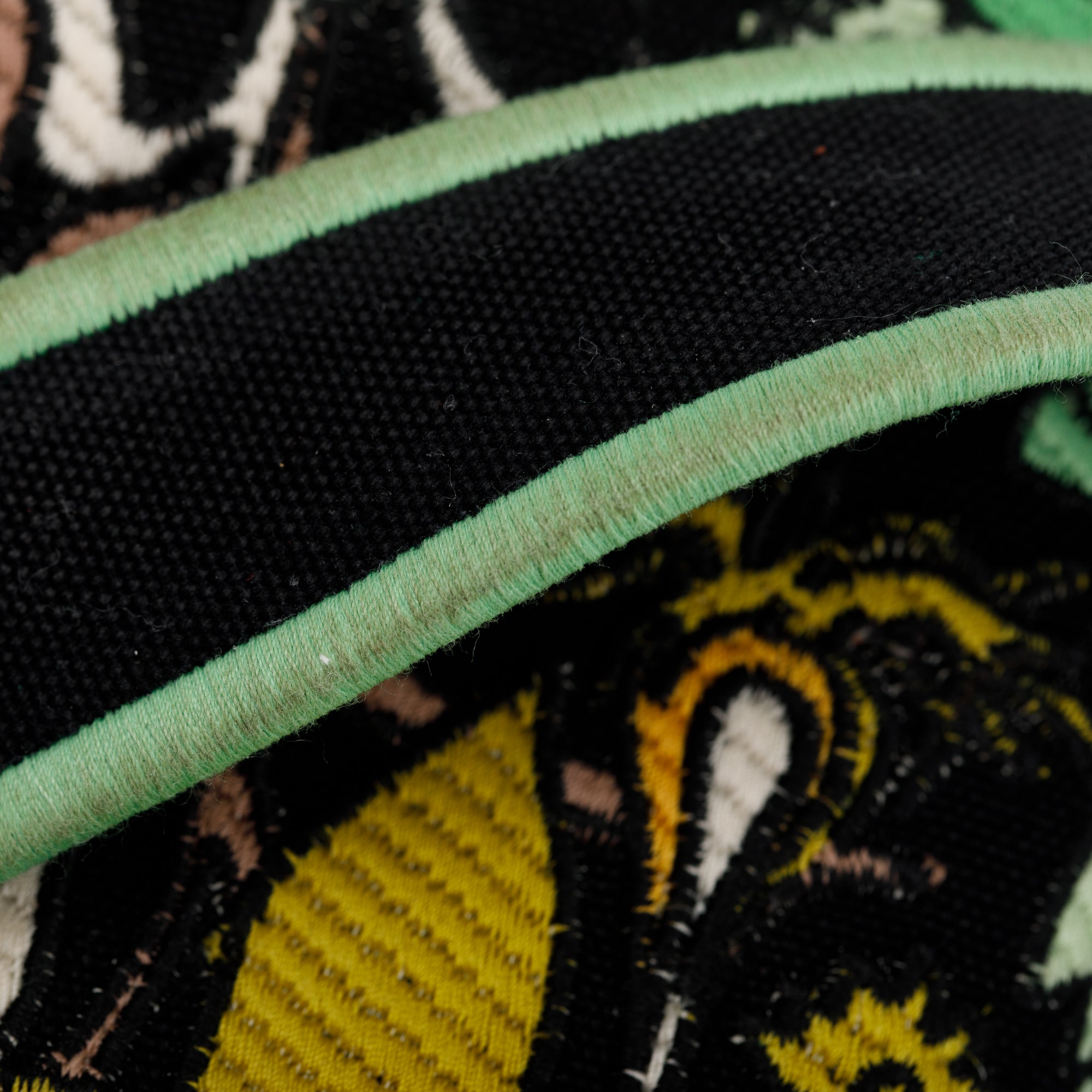 Fendi Black/Green Floral Embroidered Canvas Psychedelic Mini Mon Tresor Bucket Bag w/ Strap