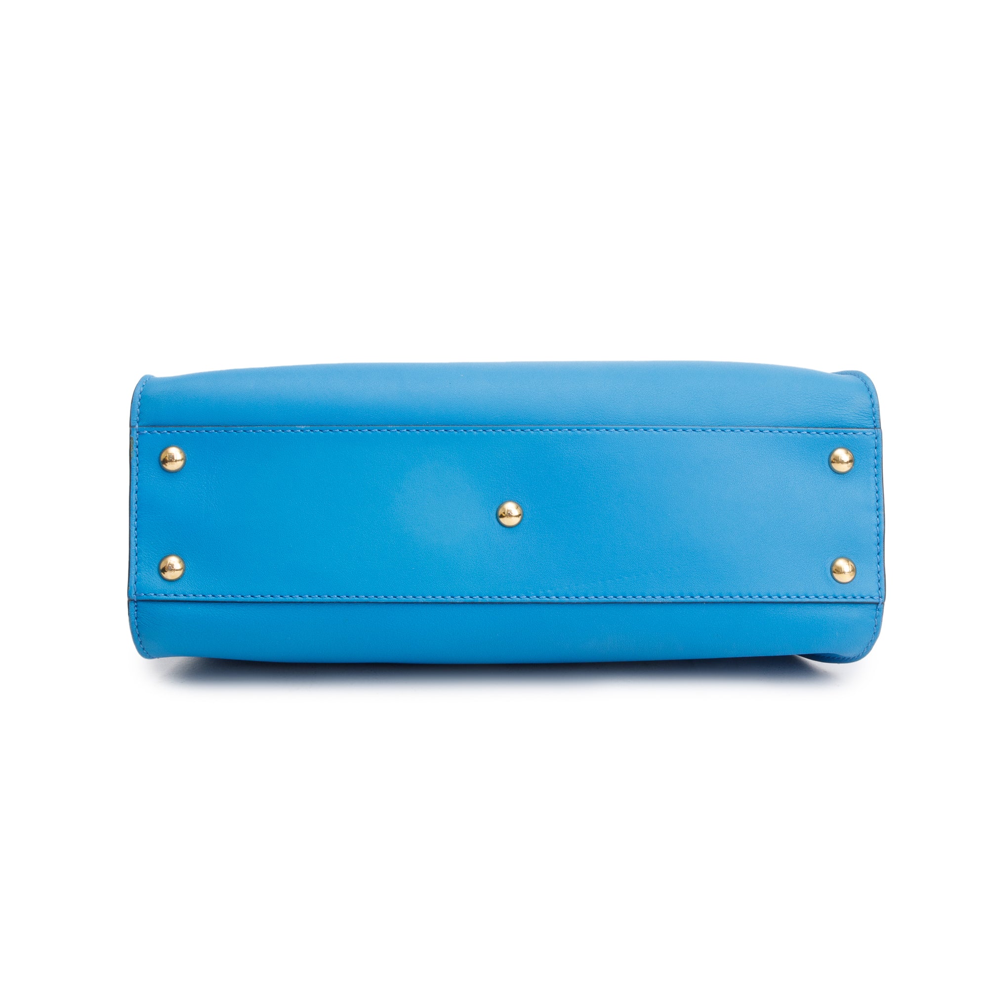 Fendi Blue Calfskin Leather Medium Peekaboo Bag w/ Strap