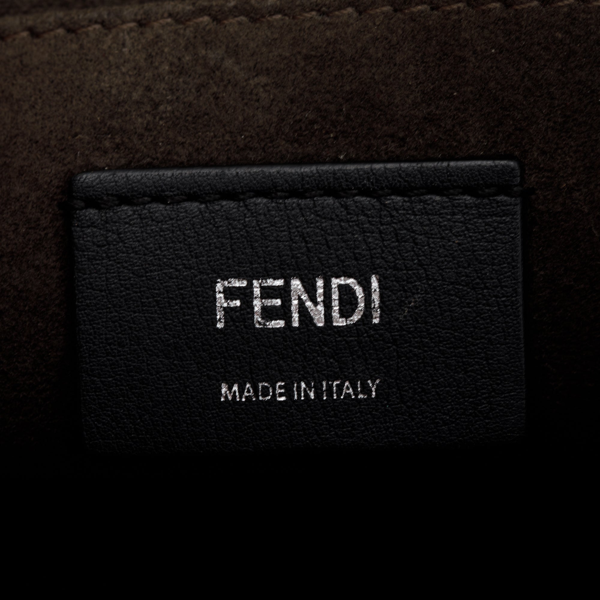 Fendi Blue Calfskin Leather Scalloped Studded Kan I Shoulder Bag