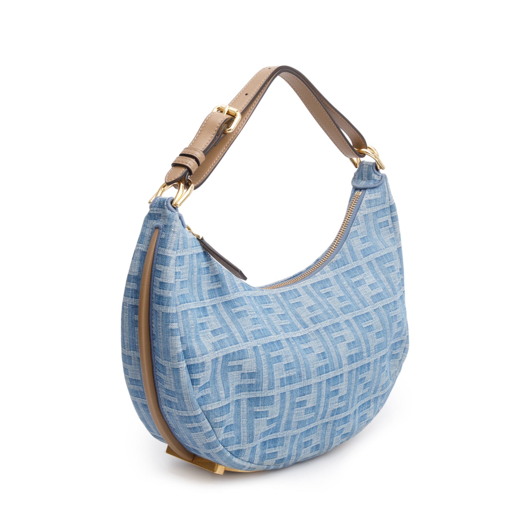 Fendi Blue FF Denim Small Fendigraphy Bag