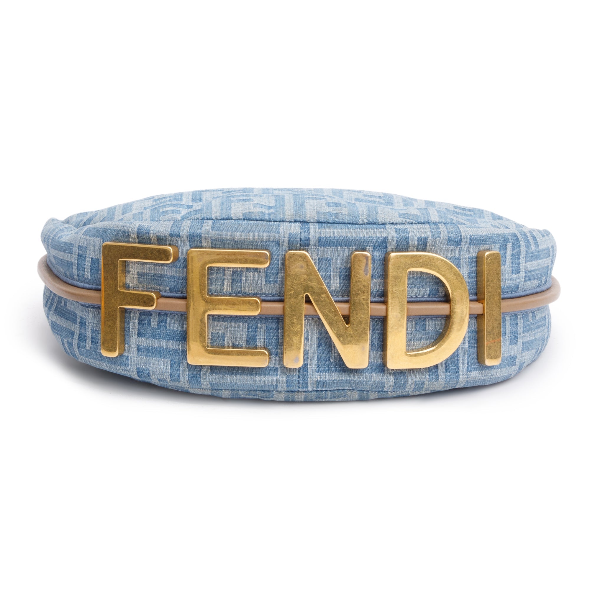 Fendi Blue FF Denim Small Fendigraphy Bag