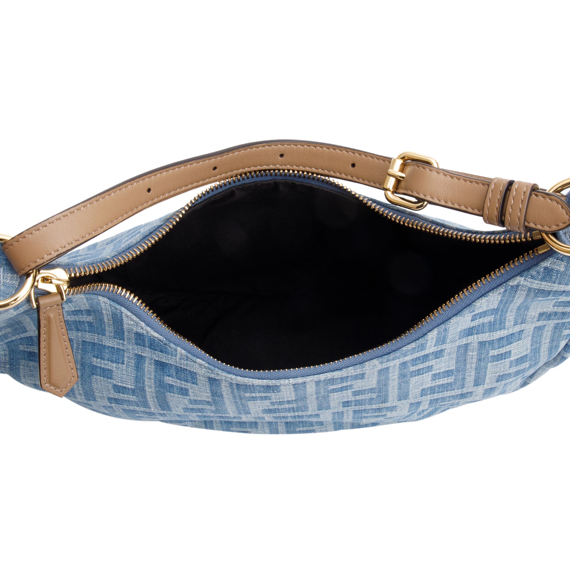 Fendi Blue FF Denim Small Fendigraphy Bag