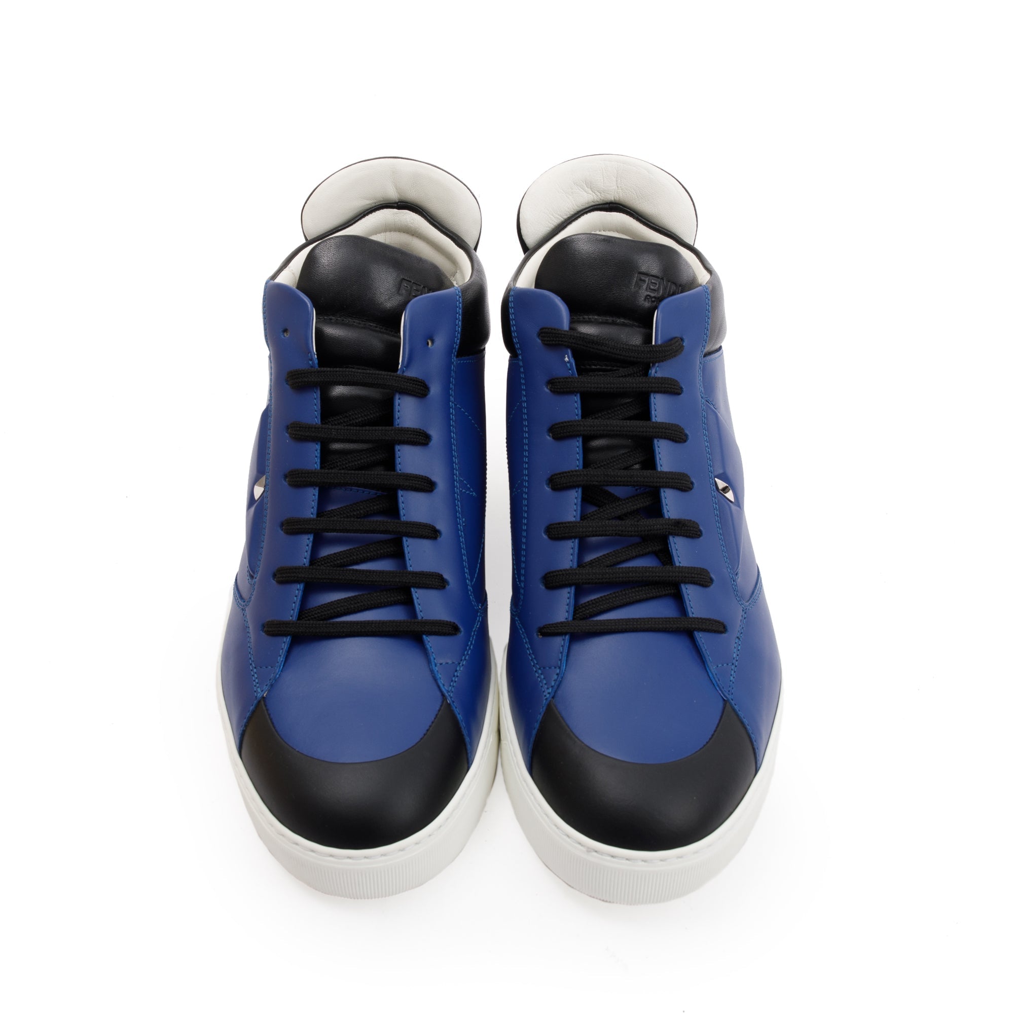 Fendi Blue Leather Sneakers, Size 10 w/ Box