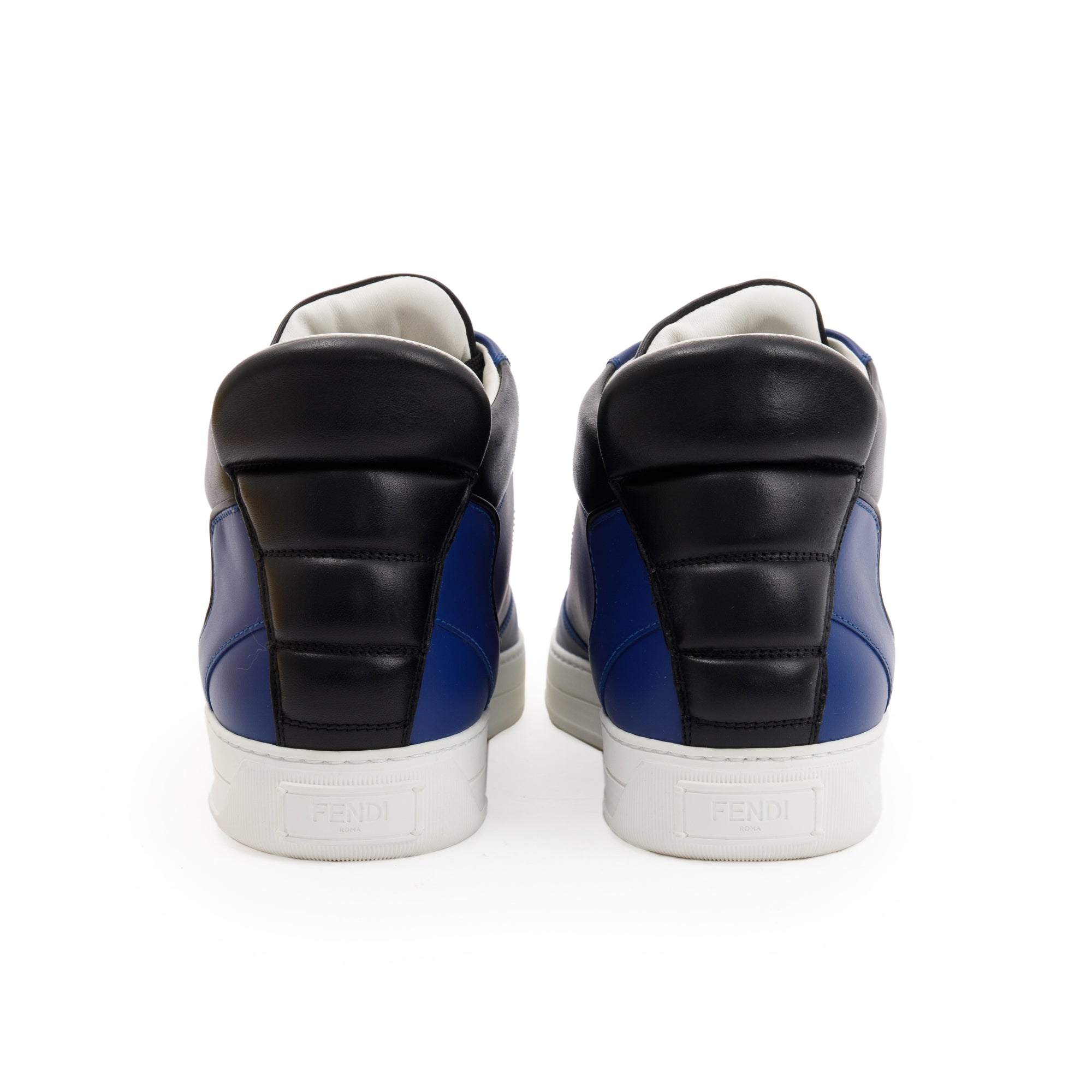 Fendi Blue Leather Sneakers, Size 10 w/ Box