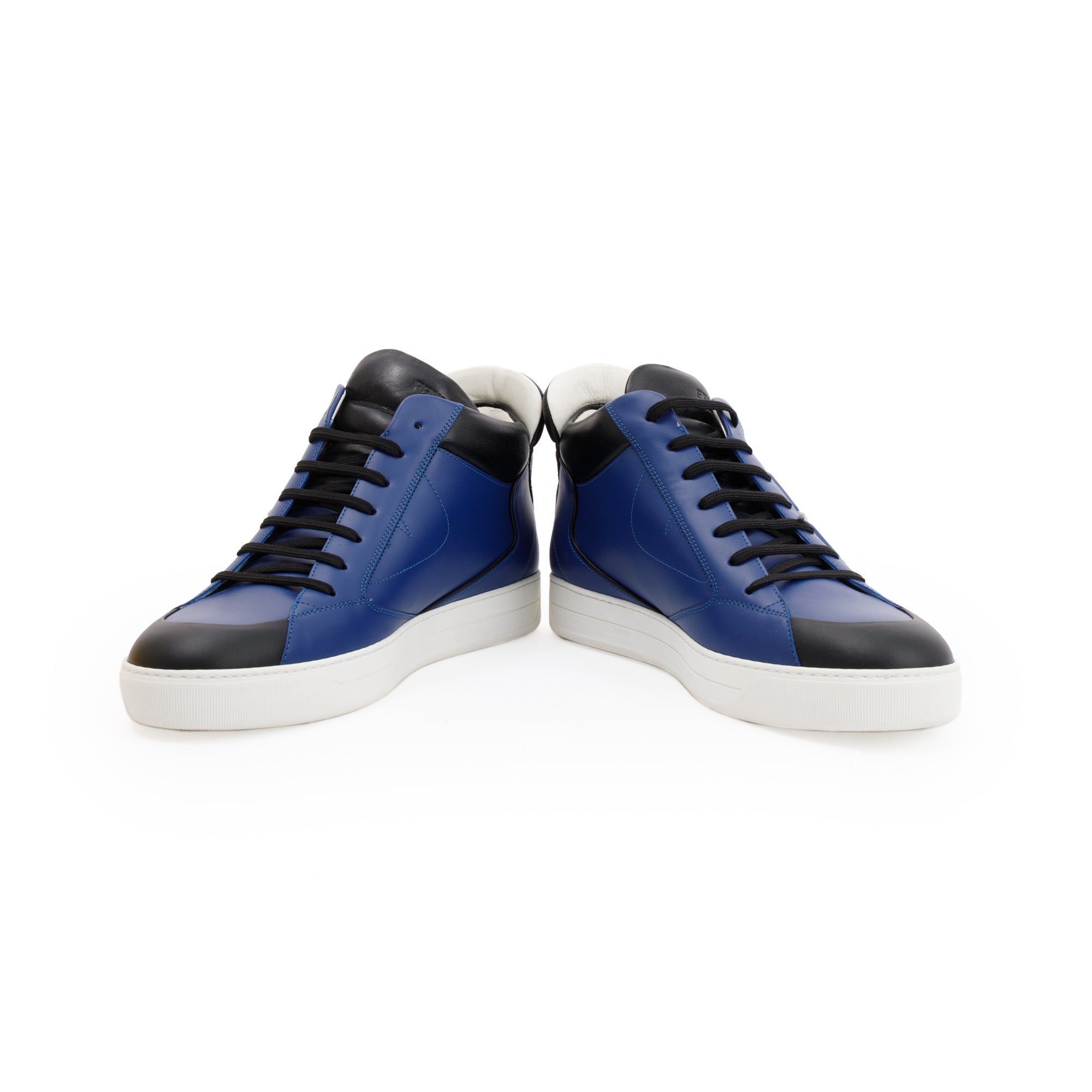 Fendi Blue Leather Sneakers, Size 10 w/ Box
