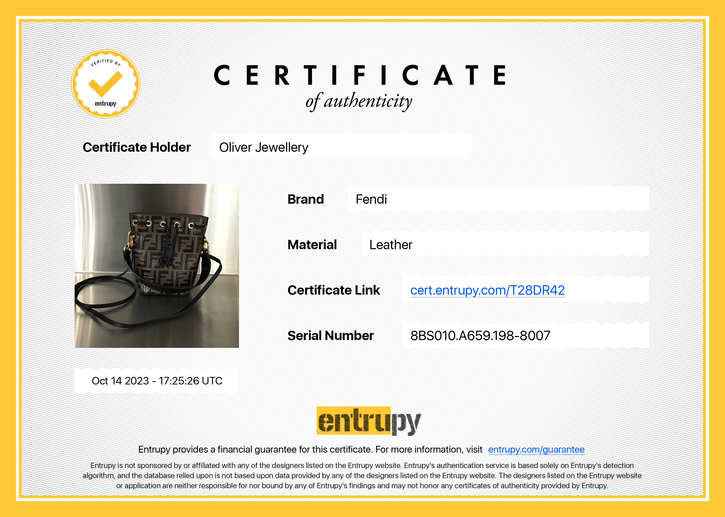 Fendi Brown FF 1974 Embossed Calfskin Leather Mini Mon Tresor Bucket Bag w/ Strap