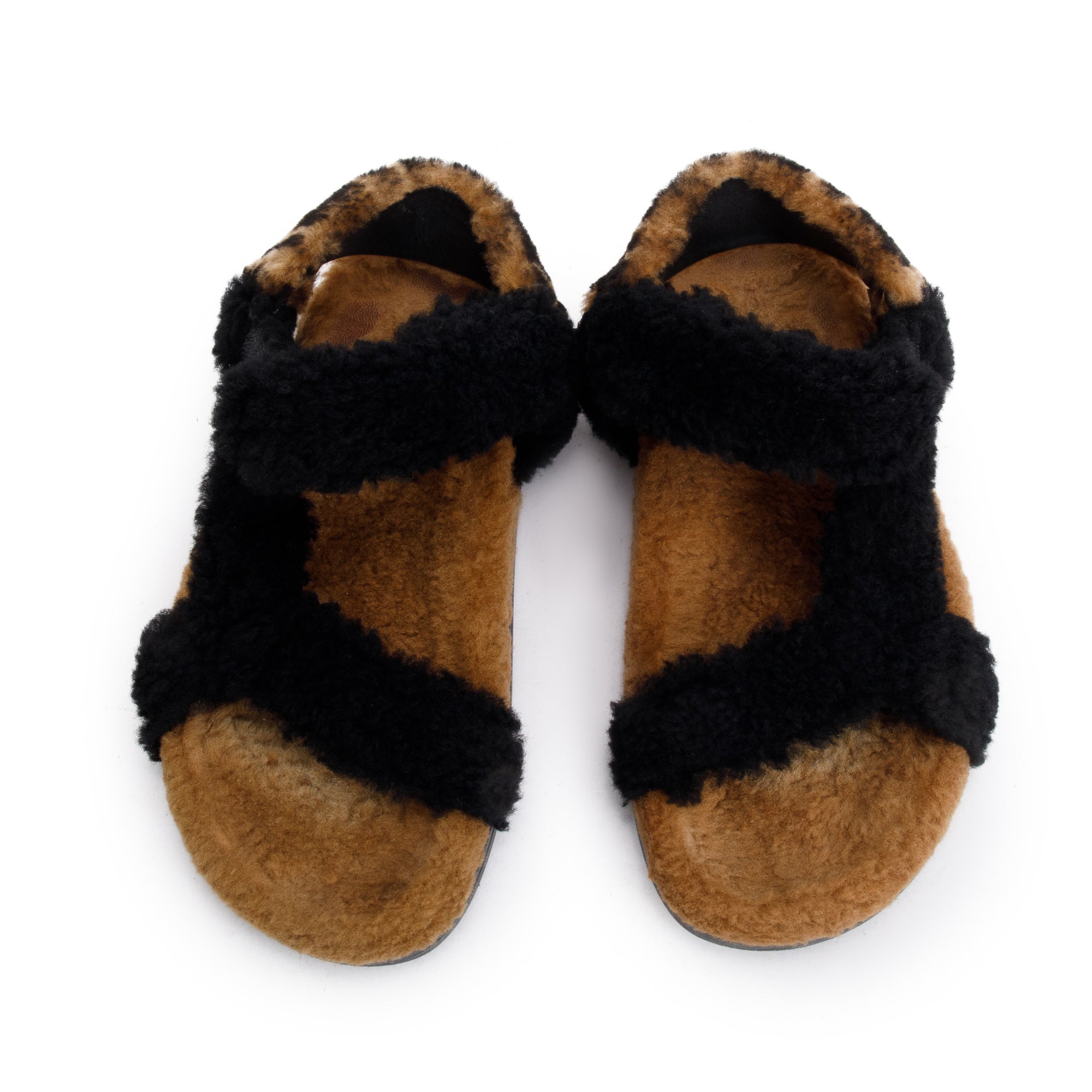 Fendi Brown FF Fur Fendi Feel Sandals, Size 37