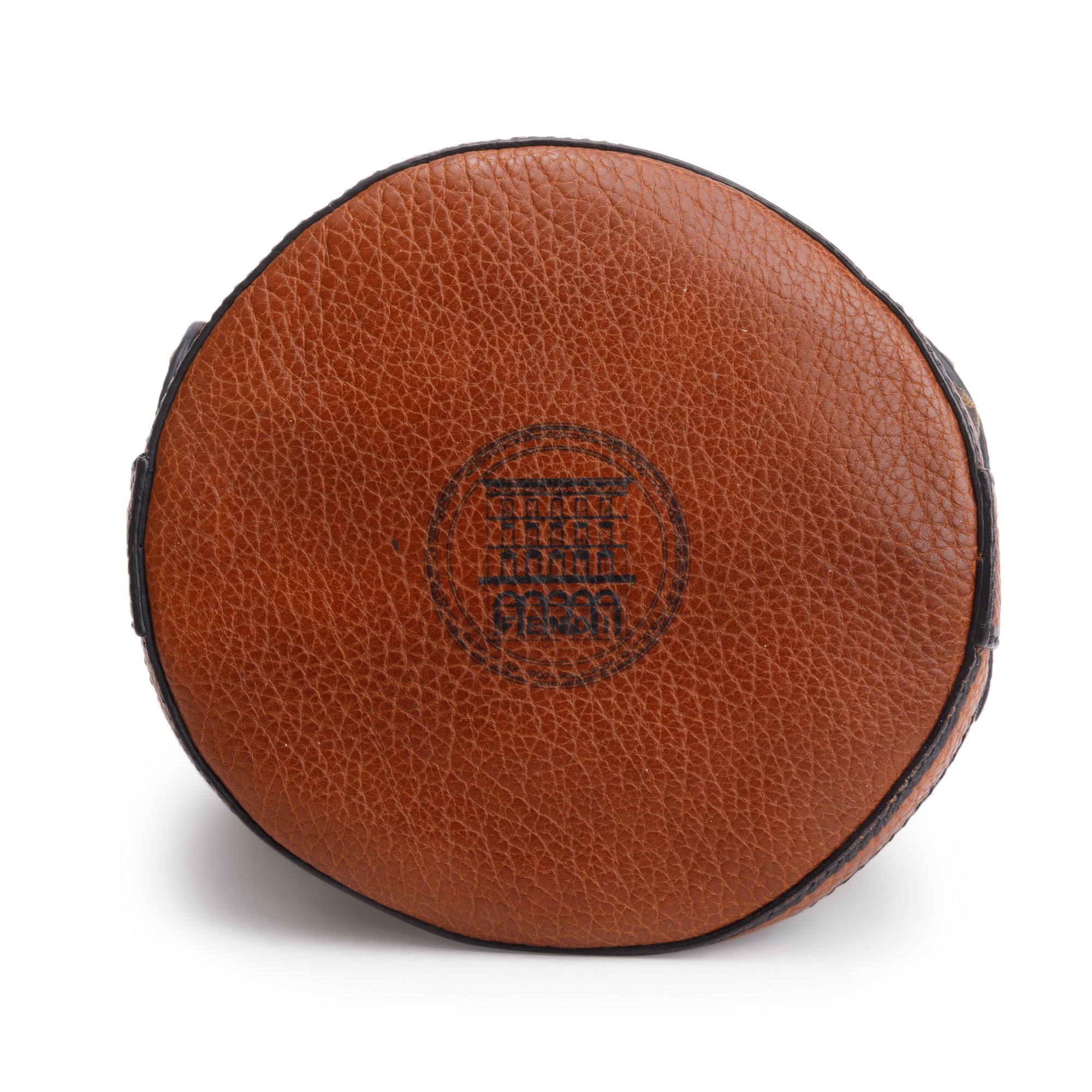 Fendi Brown FF Zucca Canvas Brown Leather Trim Small Palazzo Drawstring Bucket Bag