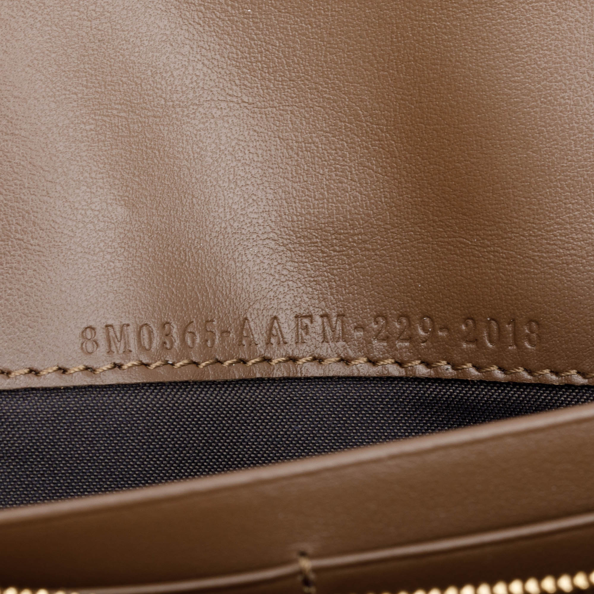 Fendi Brown FF Zucca Embossed Leather Continental Wallet on Chain w/ Box