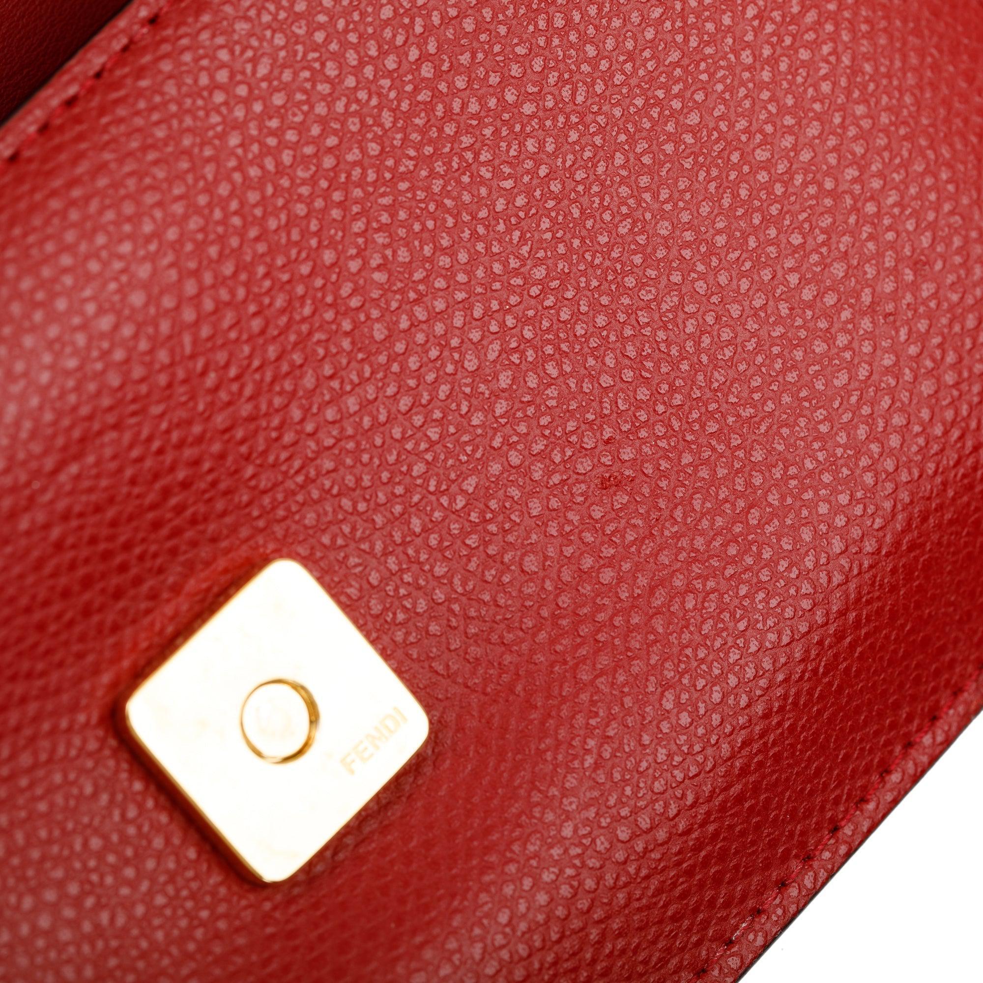 Fendi Brown FF Zucca Embossed and Red Leather F is Fendi Convertible Belt Bag