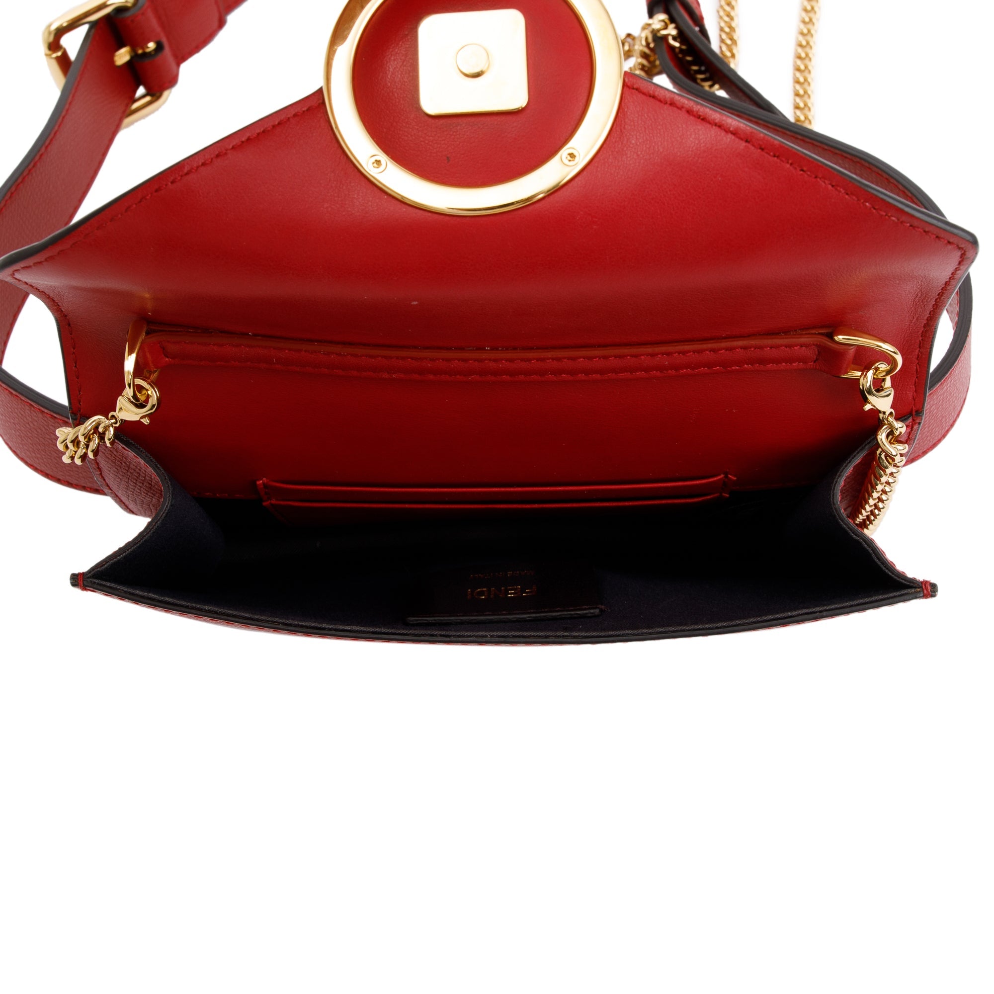 Fendi Brown FF Zucca Embossed and Red Leather F is Fendi Convertible Belt Bag