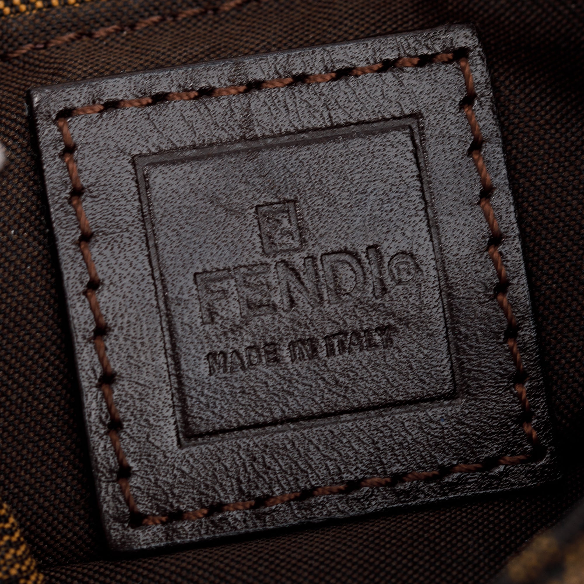 Fendi Brown FF Zucca Micro Baguette Hobo