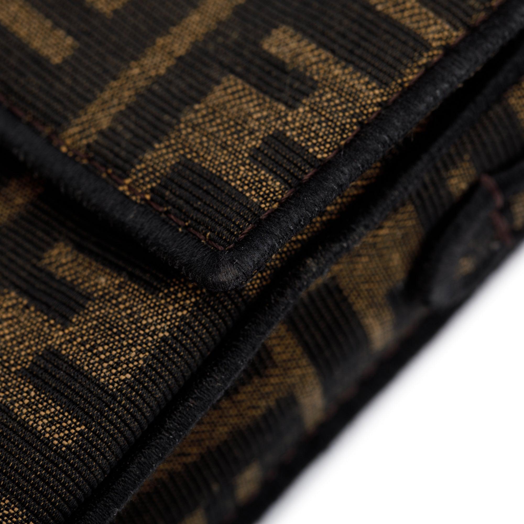 Fendi Brown FF Zucca Mini Be Baguette Chain Crossbody